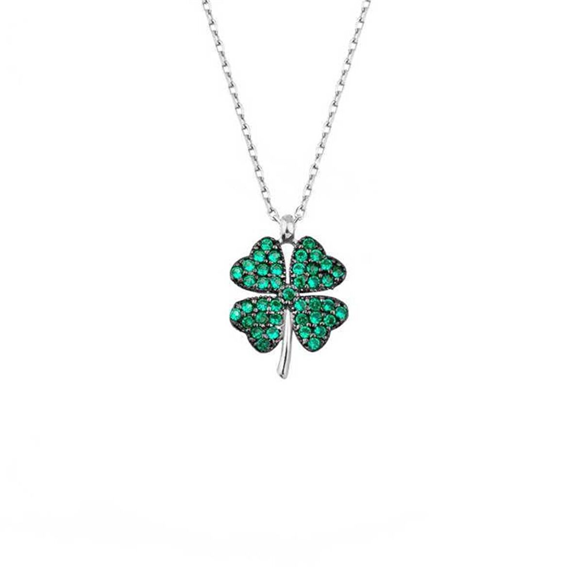 Gümüş Dört Yapraklı Yonca Kadın Kolye