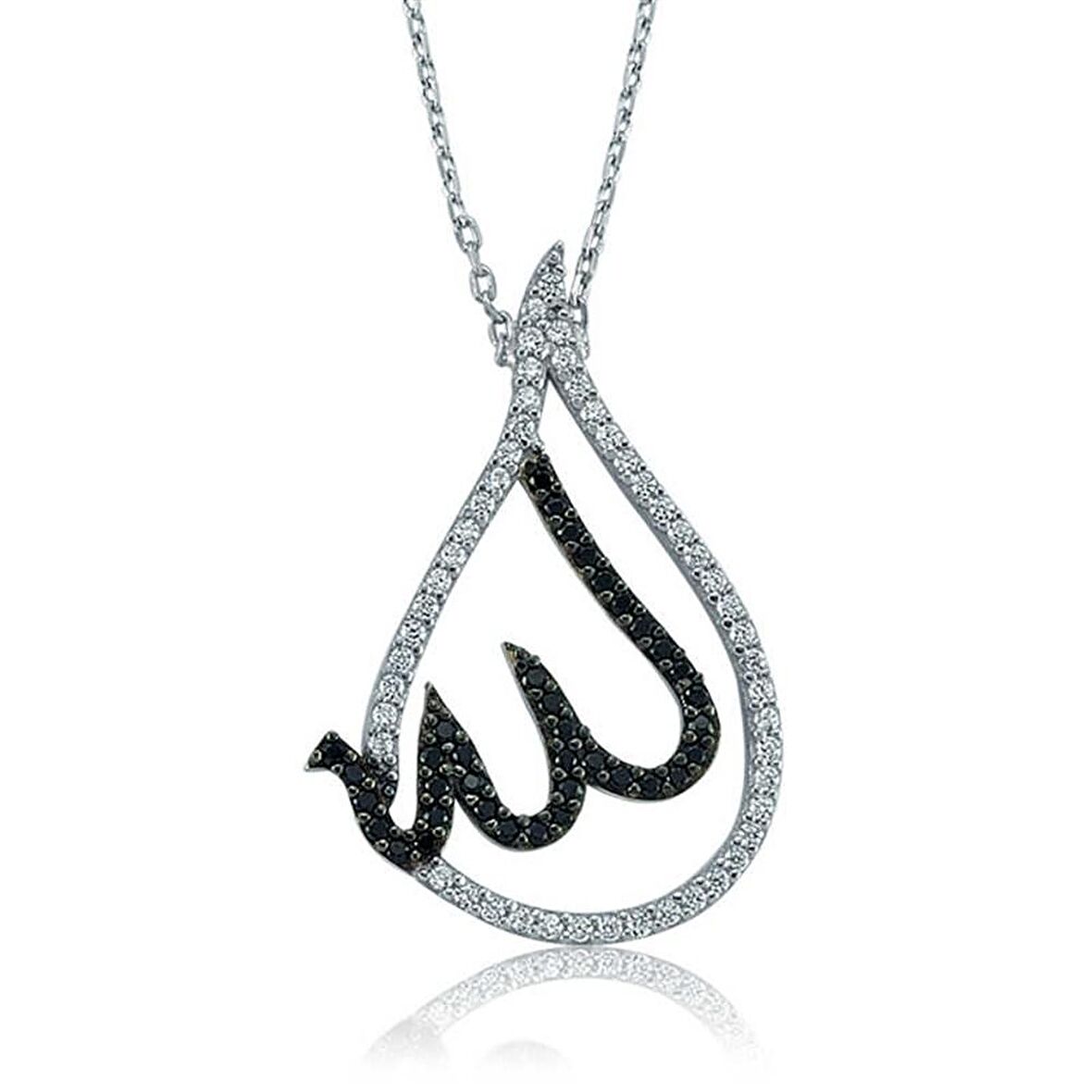 Allah Yazılı Bayan 925 AYAR Pirmoda Gümüş Kolye