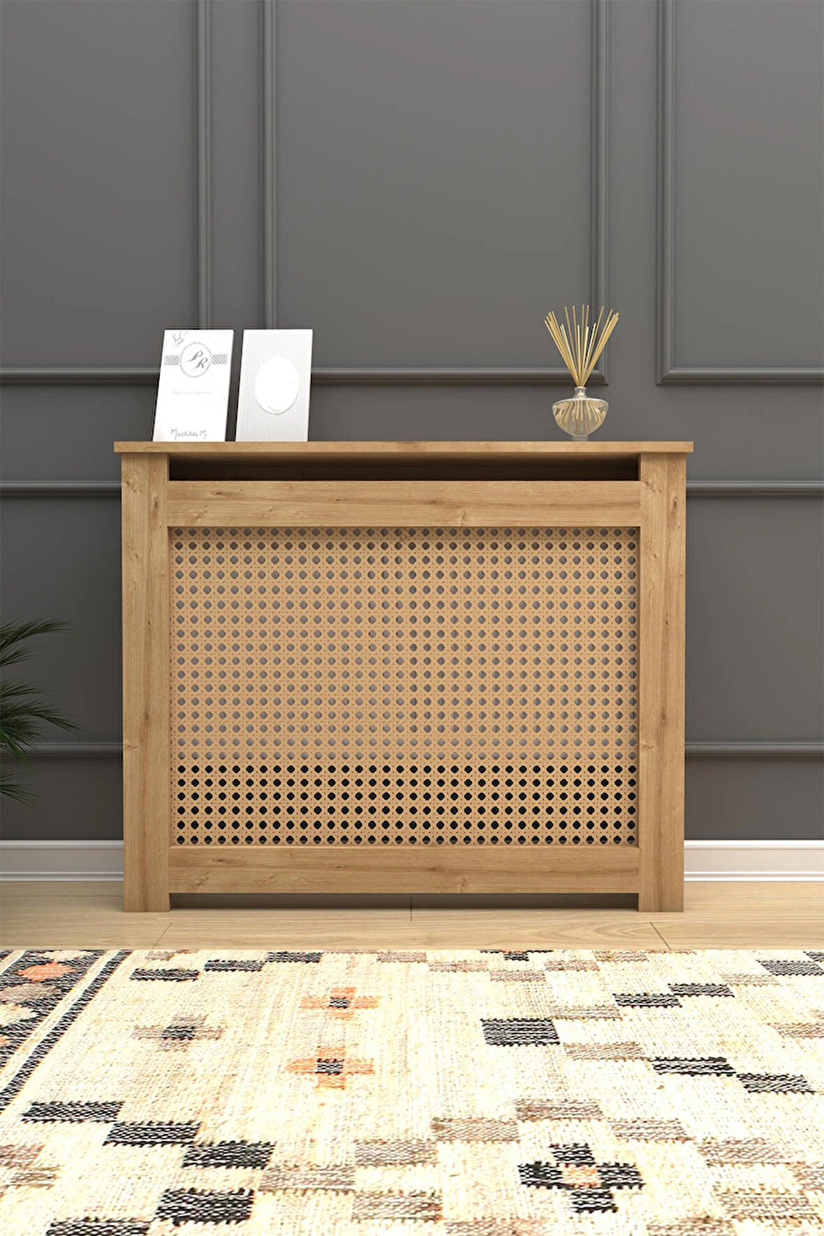Kalorifer Petek Kapama 85 Cm (İÇ ÖLÇÜSÜ) Hazeran Desenli Mdf Safir Meşe