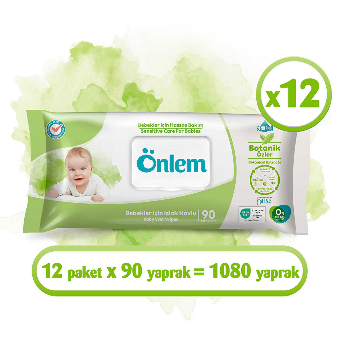 Önlem Botanika Islak Havlu 90x12 Adet