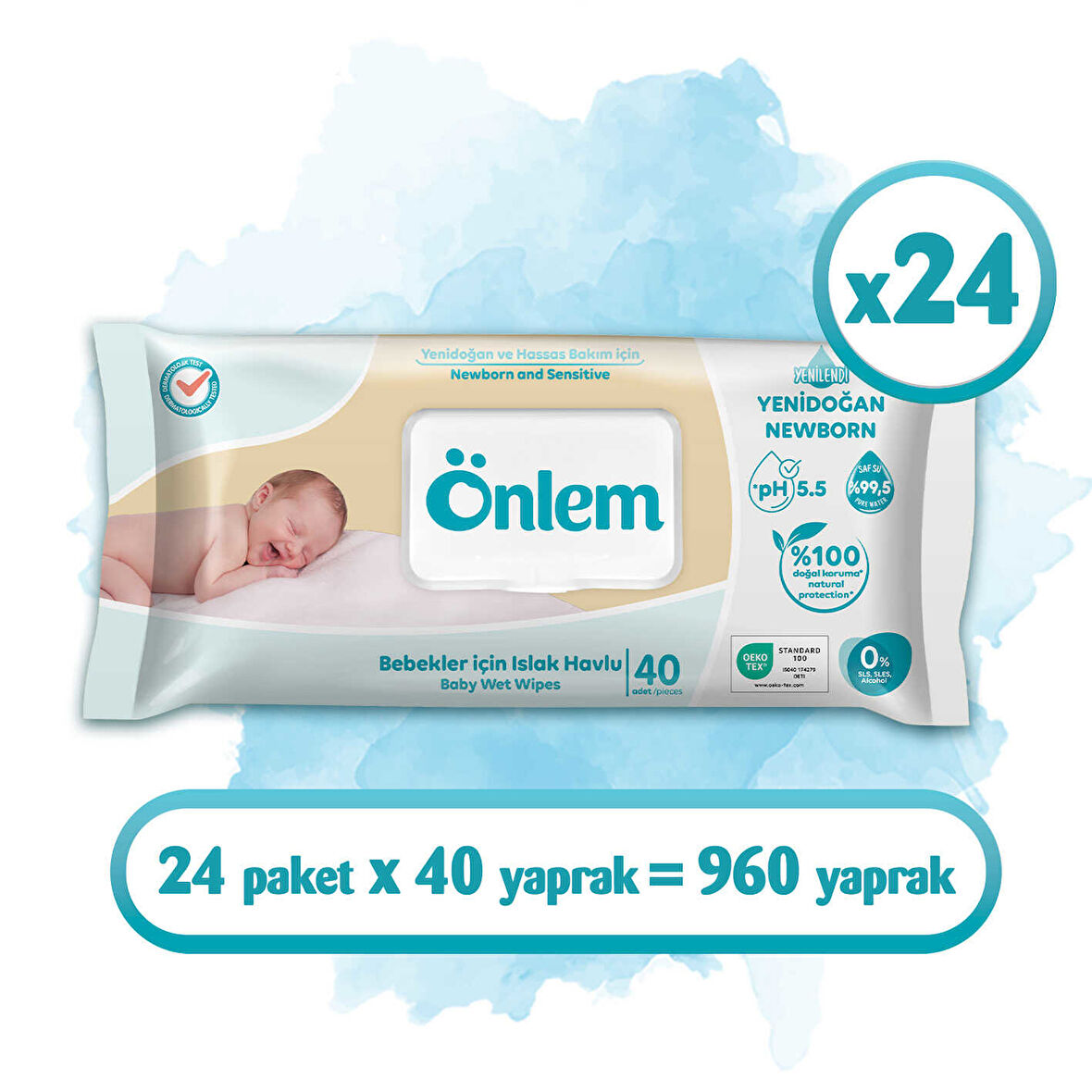 Önlem Yenidoğan Hassas Bakım Islak Havlu 40x24