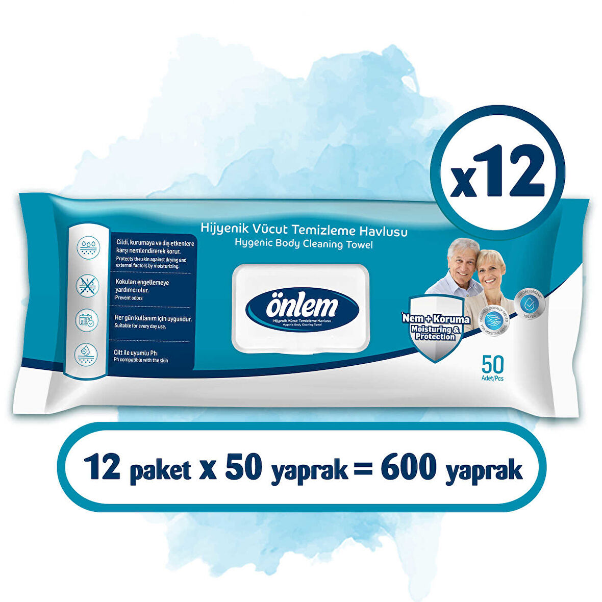 Önlem Hijyenik Vücut Temizleme Havlusu 50x12