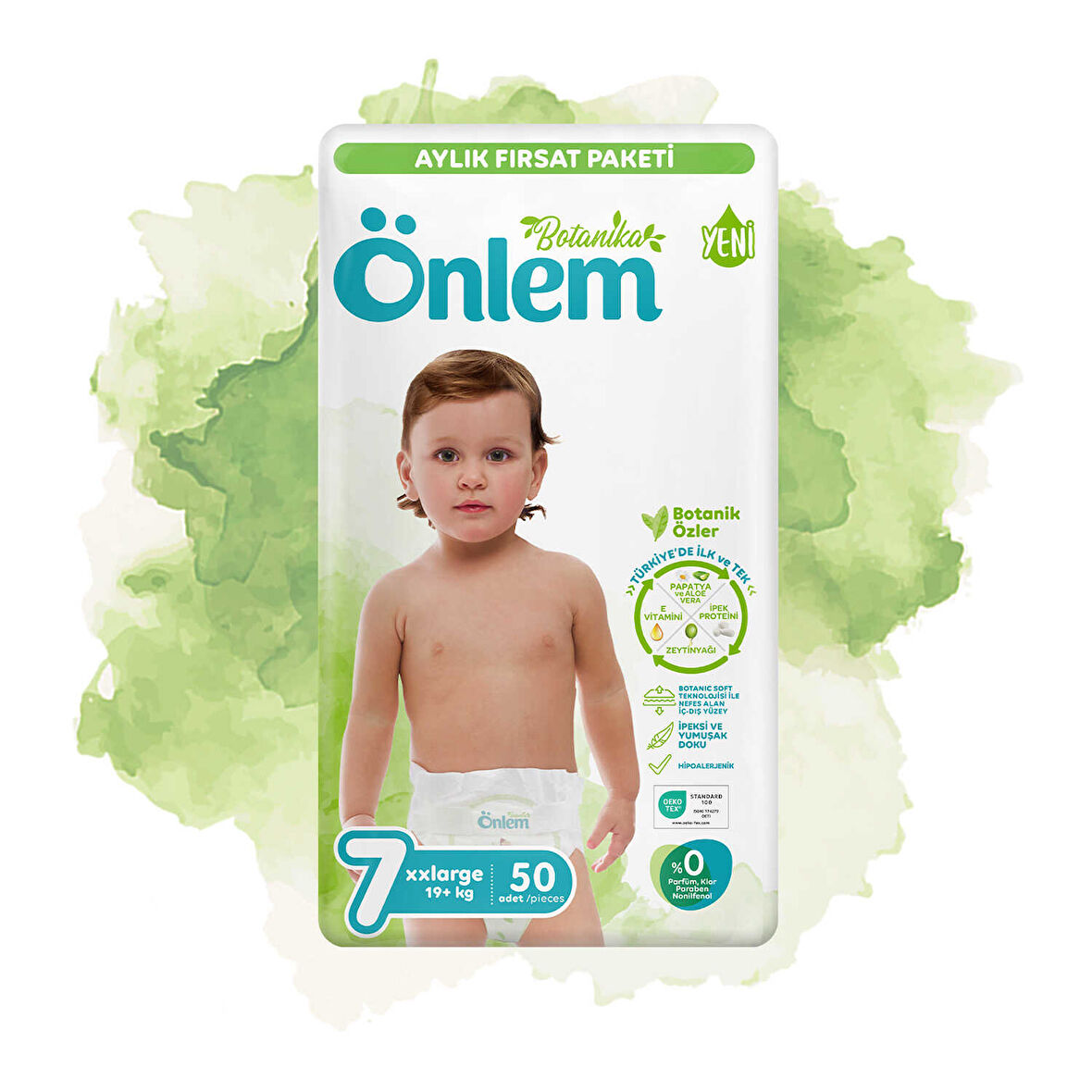 Önlem Botanika Bebek Bezi Aylık Fırsat 7 Beden XXLarge 50 Adet (19+ kg)