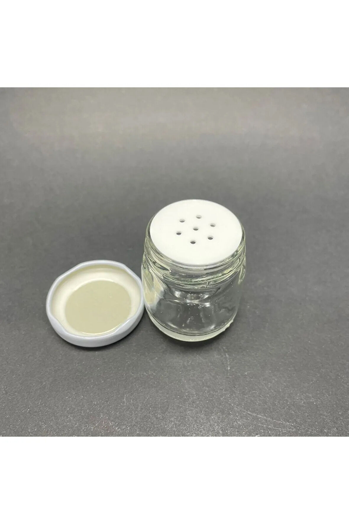 40 CC CAM TOZ PUDRA KAVANOZU - METAL KAPAKLI +TIPALI - 40 ML PUDRA KUTUSU - 6 ADET
