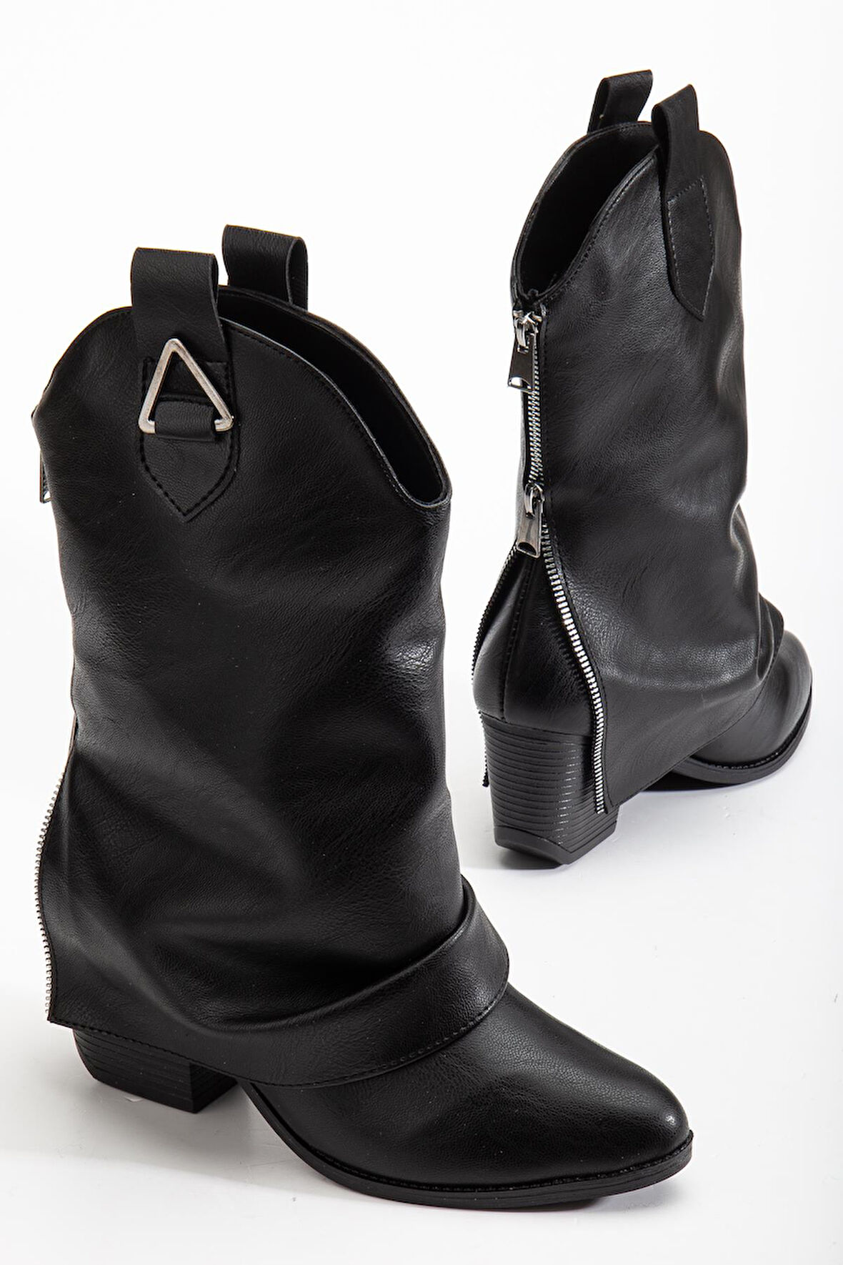 Suins Puera Western Kadın Kovboy Kahve Siyah Bot 