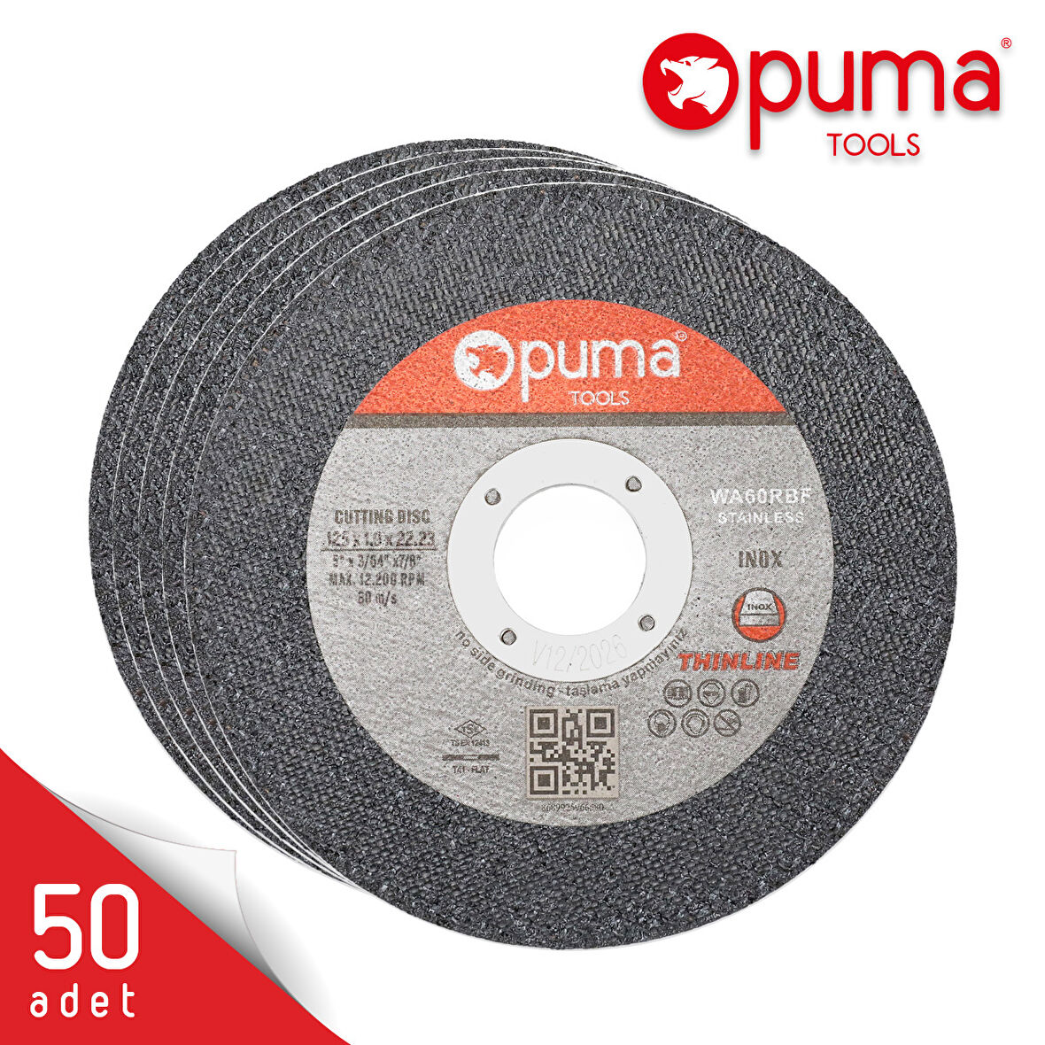 Puma Tools İnox Kesici Taş 125x1.0x22.23 mm 50 adet