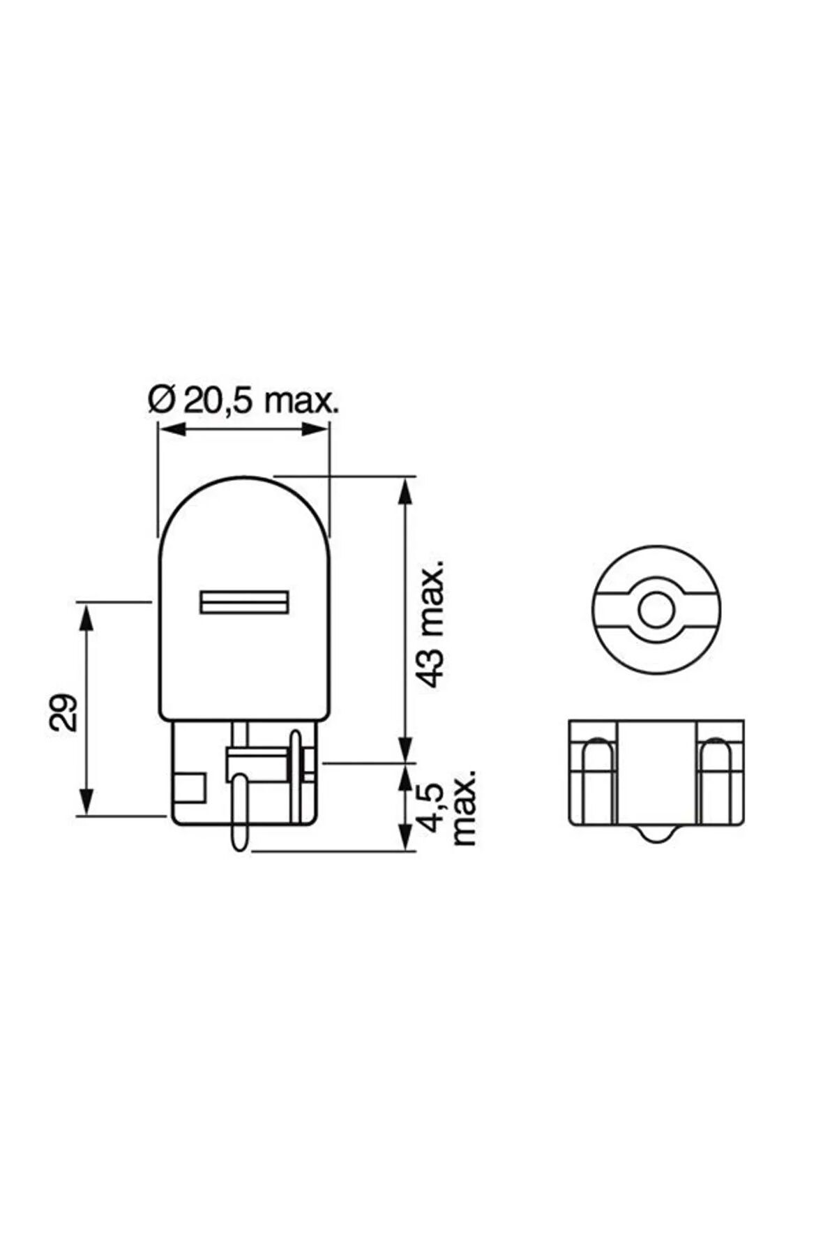 1987302251 AMPÜL ECO 12V 93 SİNYAL DİPSİZ TEK FLAMA 21W W3x16d