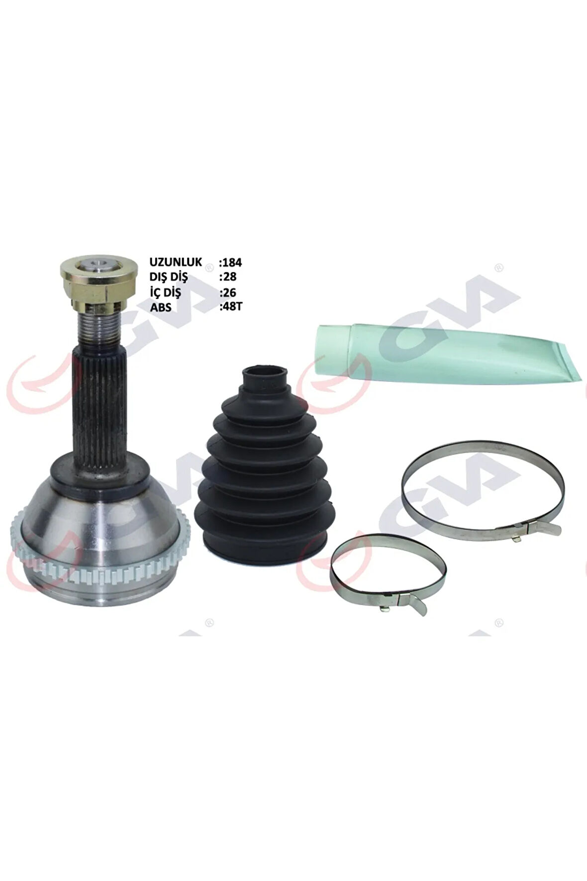 AKS KAFASI DIŞ ÖN FORD TRANSİT 2.0 00-06 ABS Lİ 48DİŞ 28x26x57 184.5mm