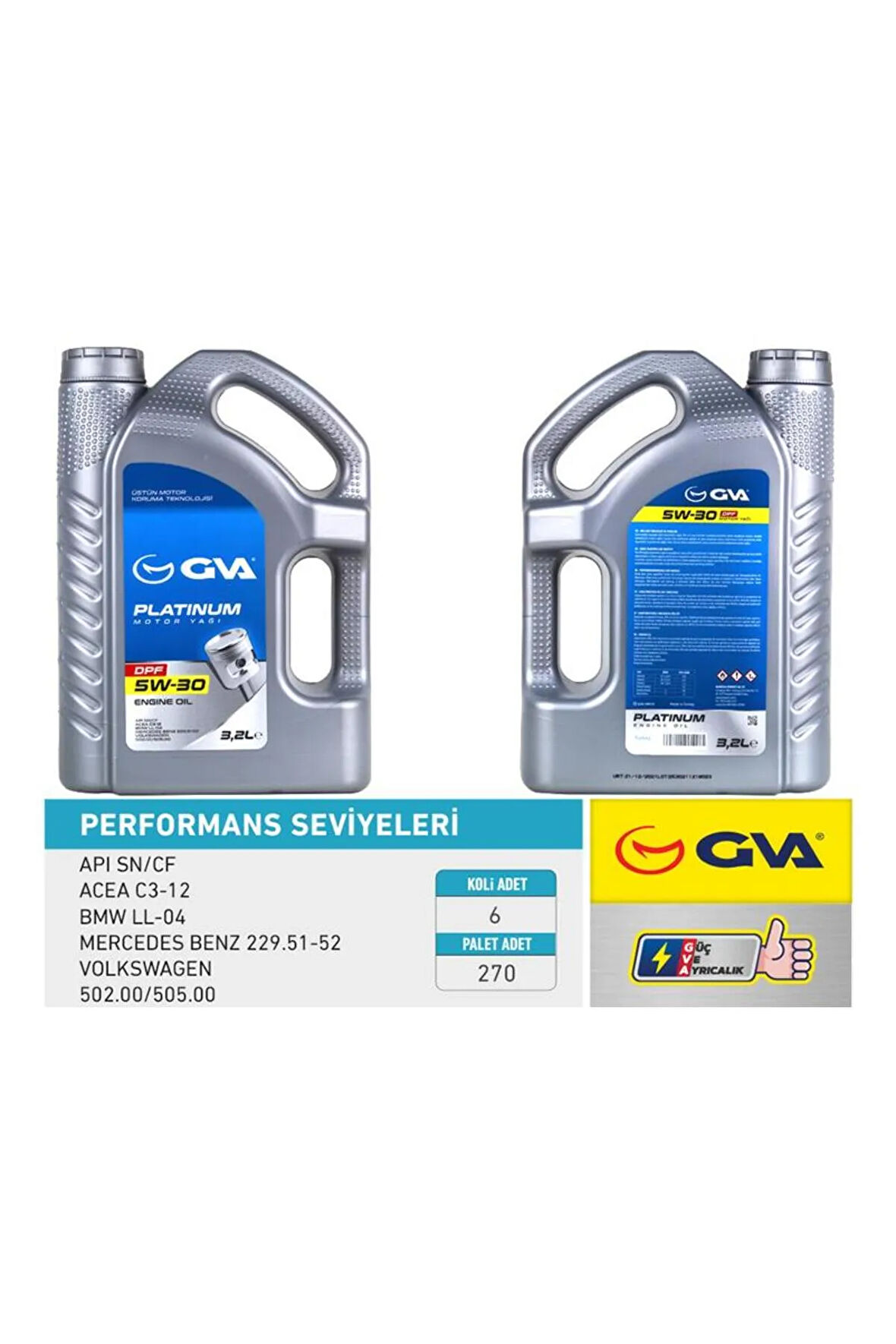 Motor Yağı 5w30 3.2 Lt Platınum Partiküllü-dpf Tam Sentetik Apı Sn/cf