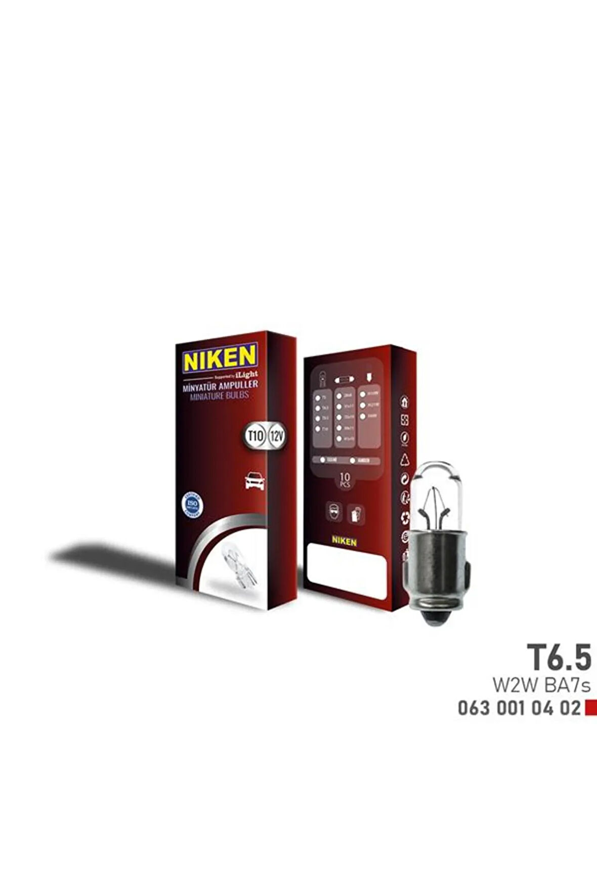 NIKEN T6.5 MINYATUR AMPUL W2W BA7s 12V 10LU