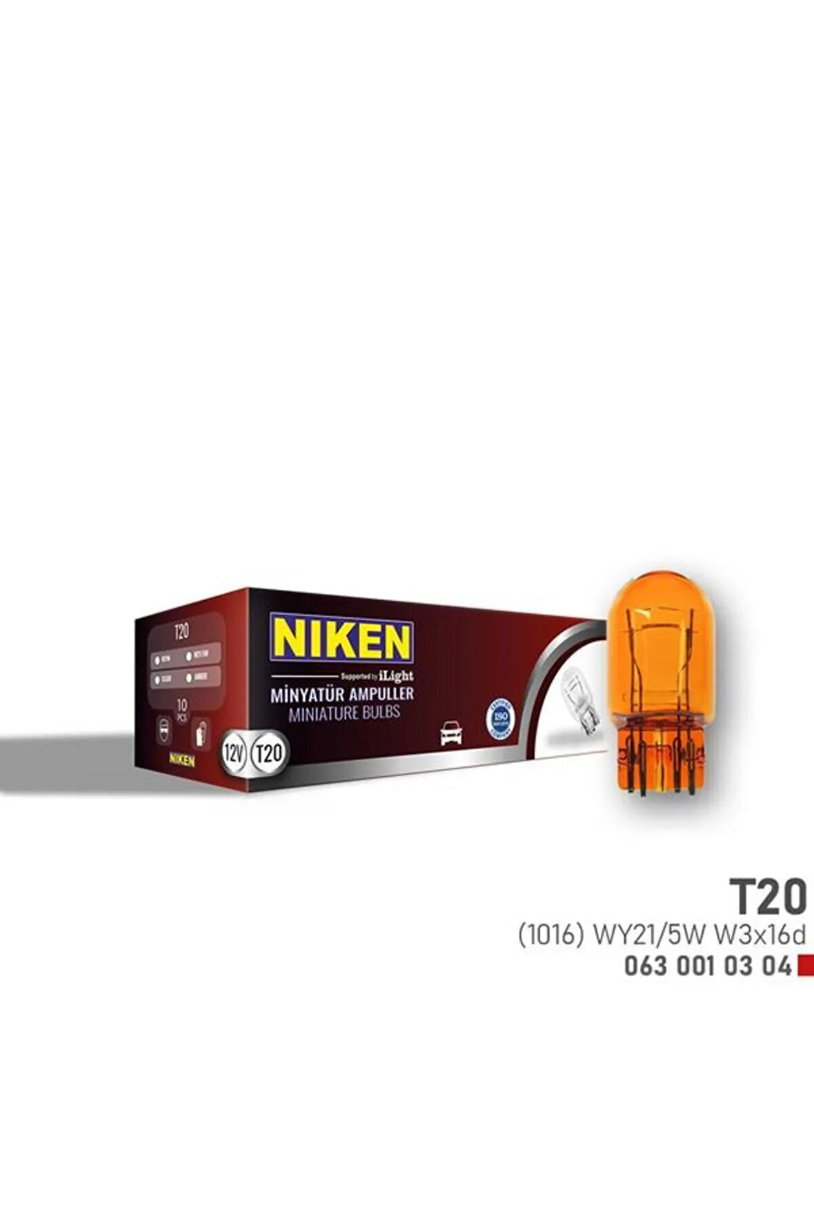 Nıken T20 Dipsız Ampul 1016 Wy21/5w Amb W3x16d 10lu