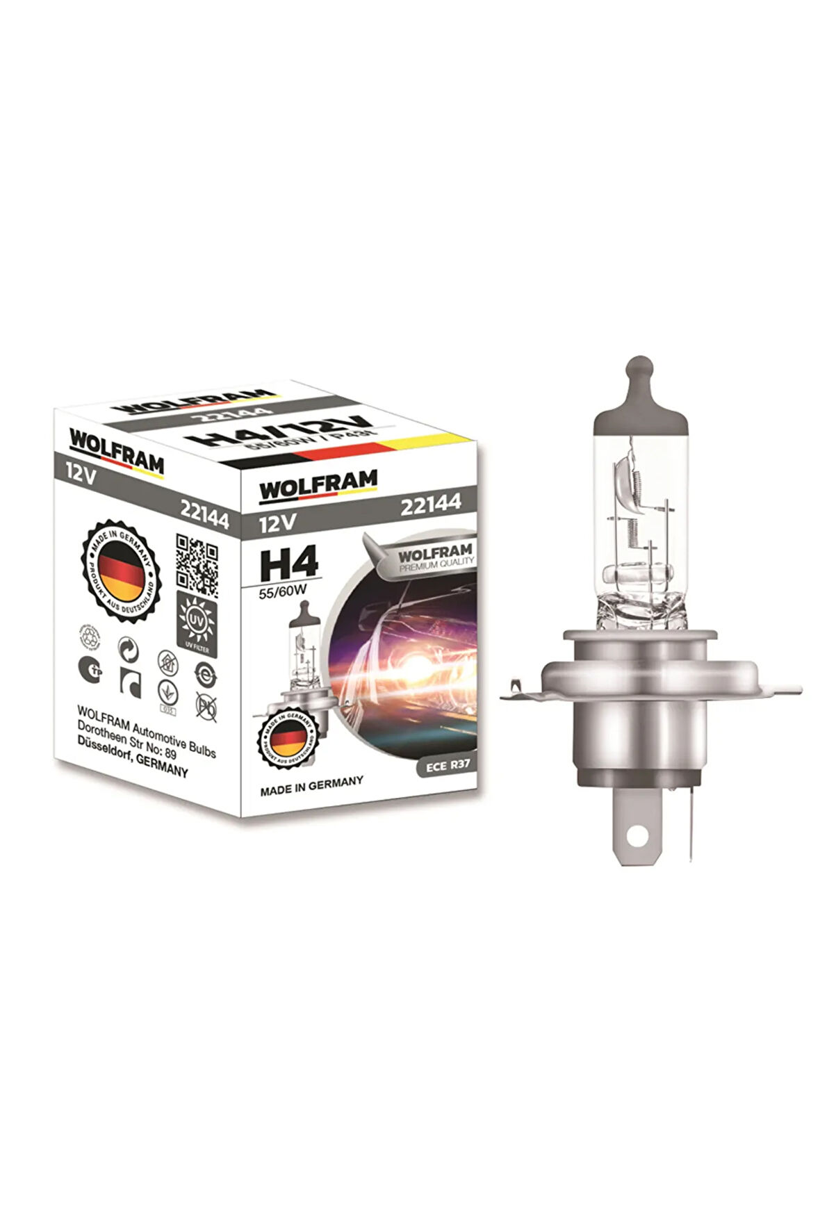 Ampul 12v H4 60/55 P43t Standart Işık Tırnaklı P43t 64193