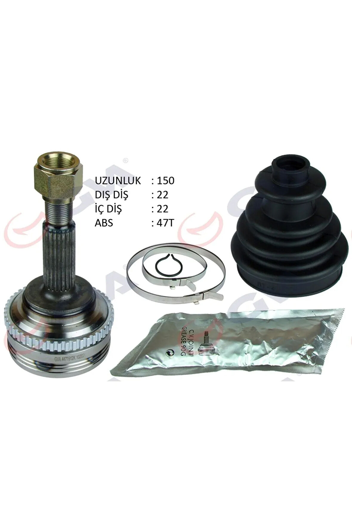 Aks Kafası Dış Ön Kalos 1.4 16v-aveo 1.4 16v 03-08 Abs Li 47diş Manuel 22x22x52