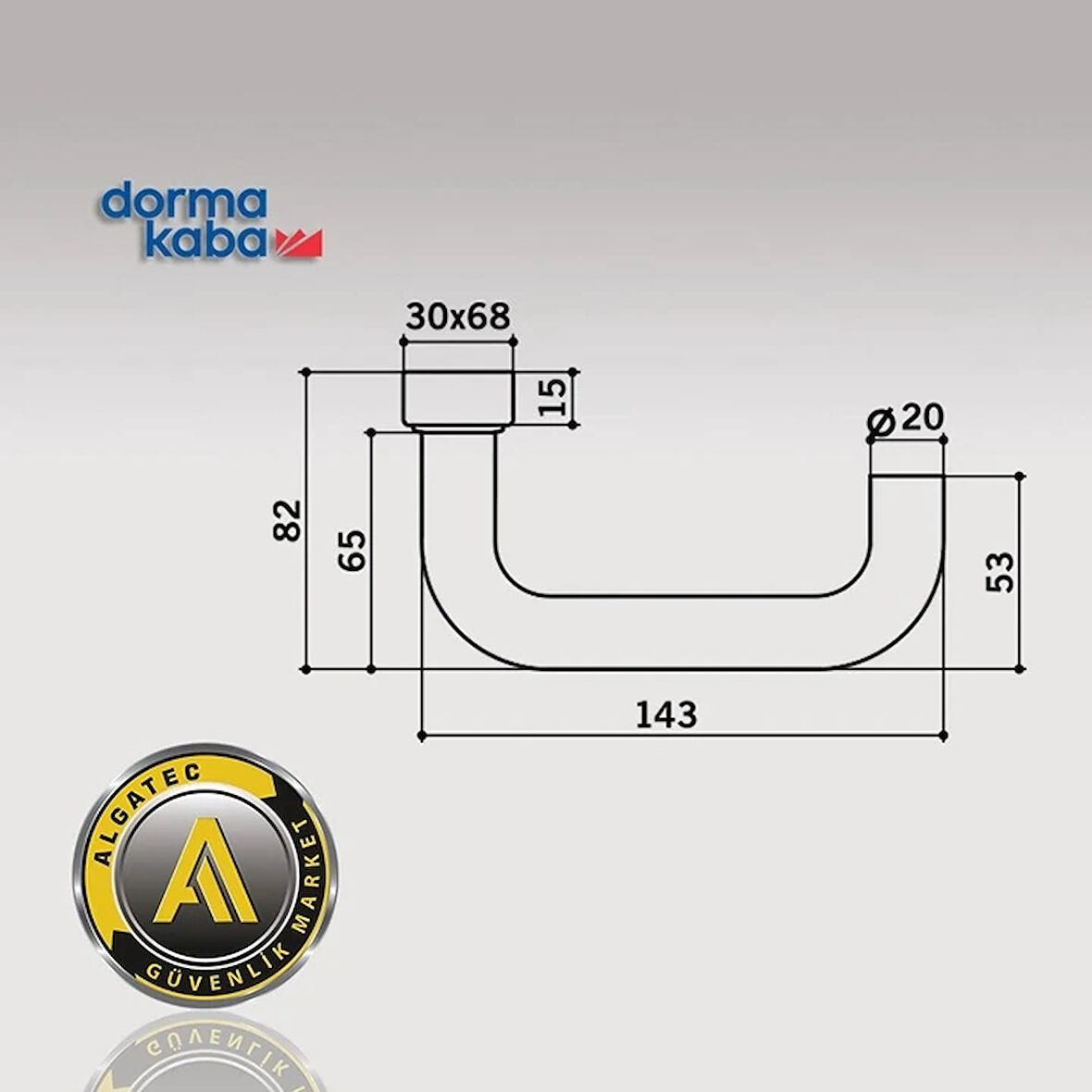 Dorma Pure 8100 ''U'' Tipi Yuvarlak Rozetli Kapı Kolu Set