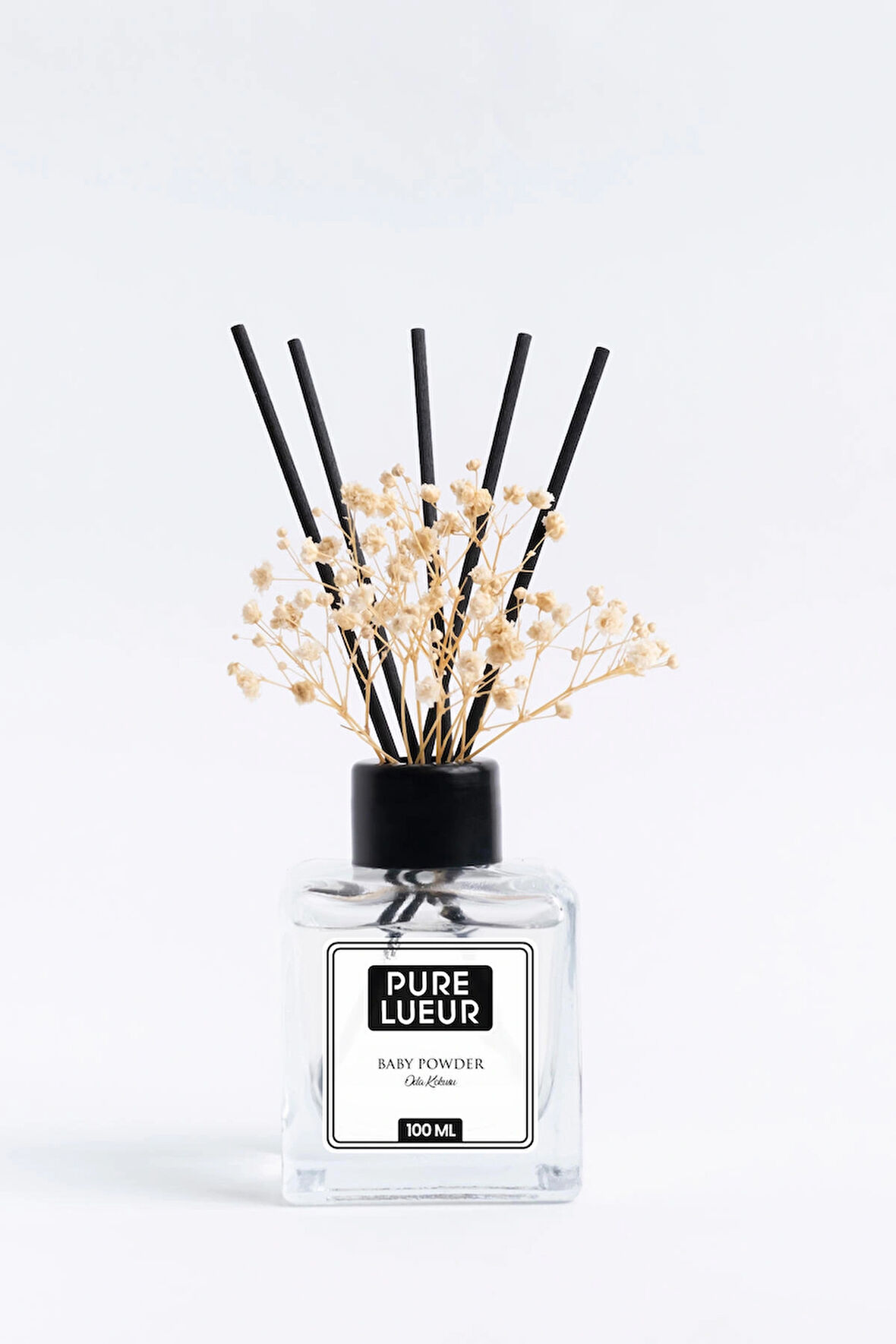 Bebek Pudrası Çubuklu Oda Kokusu Bambu Kokusu Kare Şişe Baby Powder Reed Diffuser 100ml