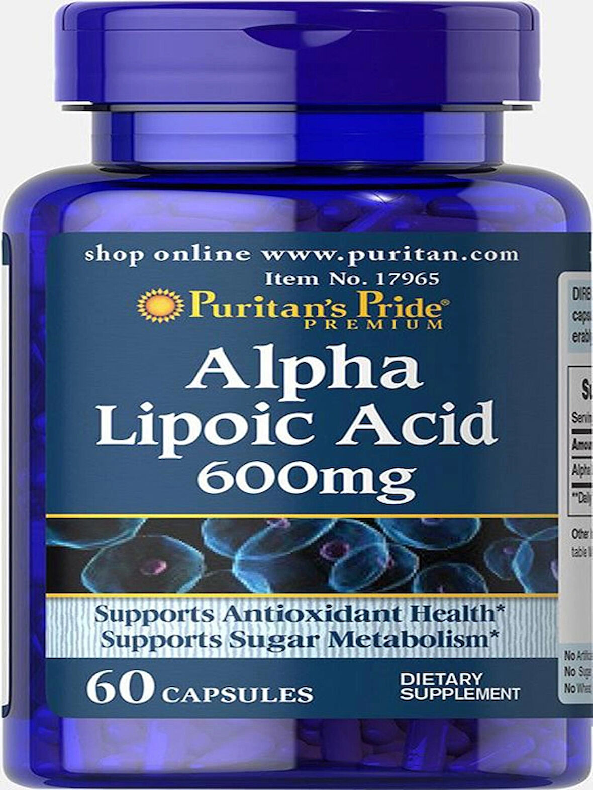 Puritans Pride Alpha Lipoic Acid 600 mg, 60 Caps 