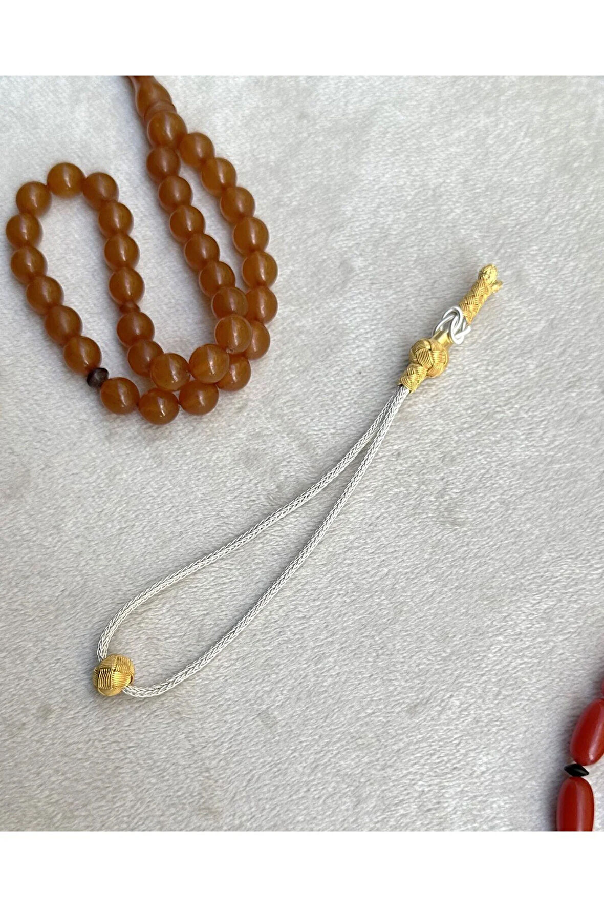 Gümüş Kazaziye Özel Halka Kamçı Model Gümüş Tespih Püskülü