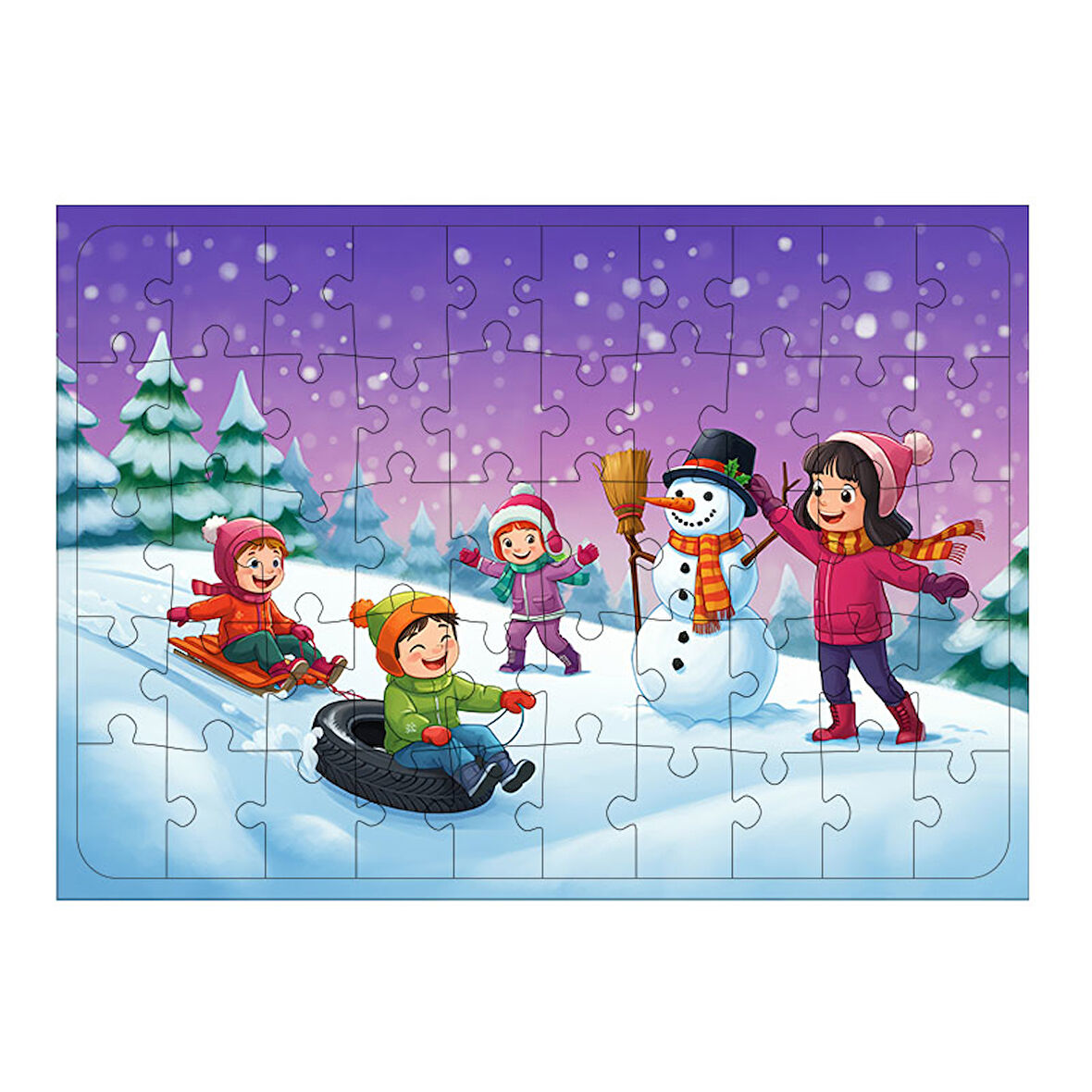 Ahşap Mdf Puzzle Yapboz Karlı Oyunlar 50 Parça 35*50 cm