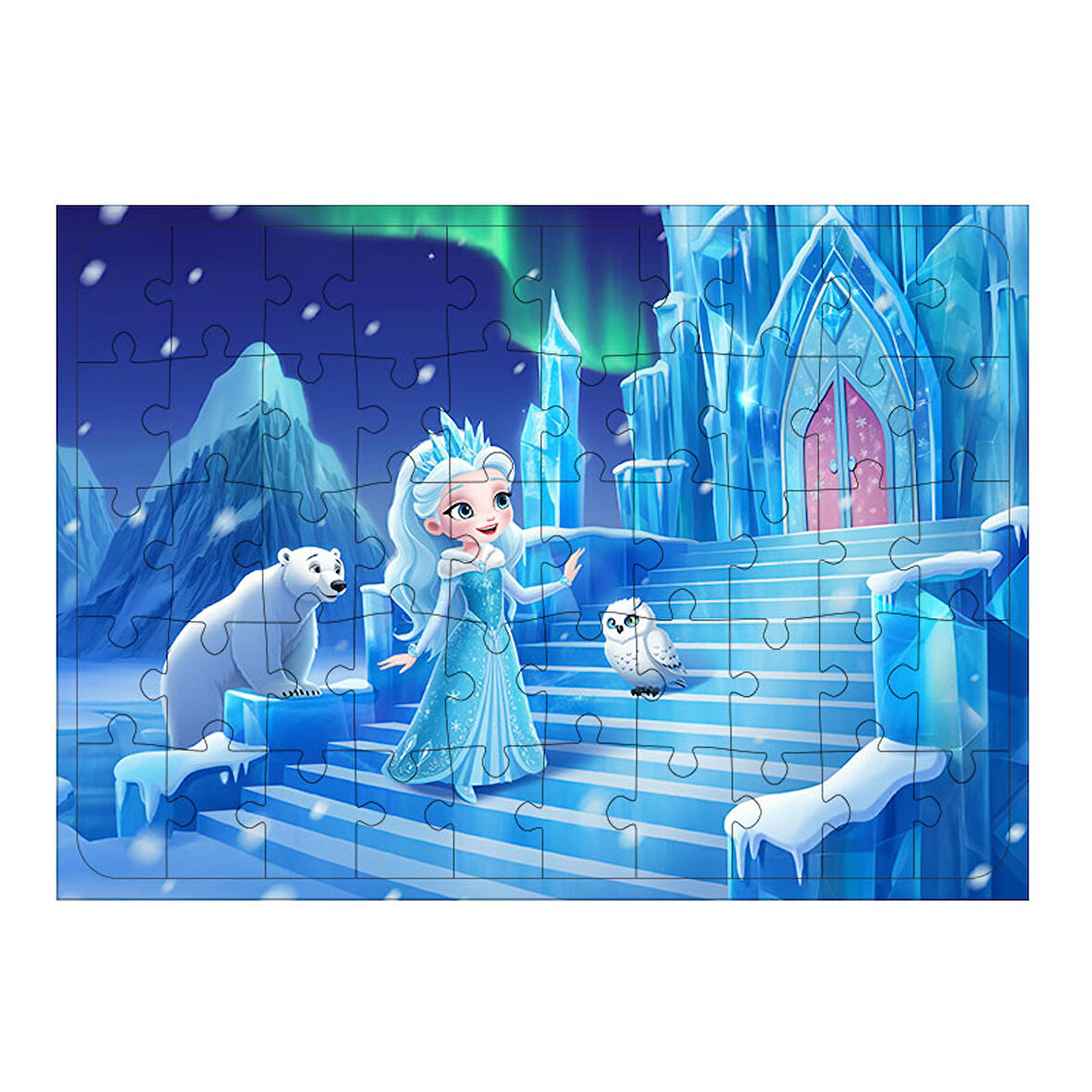 Ahşap Mdf Puzzle Yapboz Buz Kraliçesinin Şatosu 50 Parça 35*50 cm