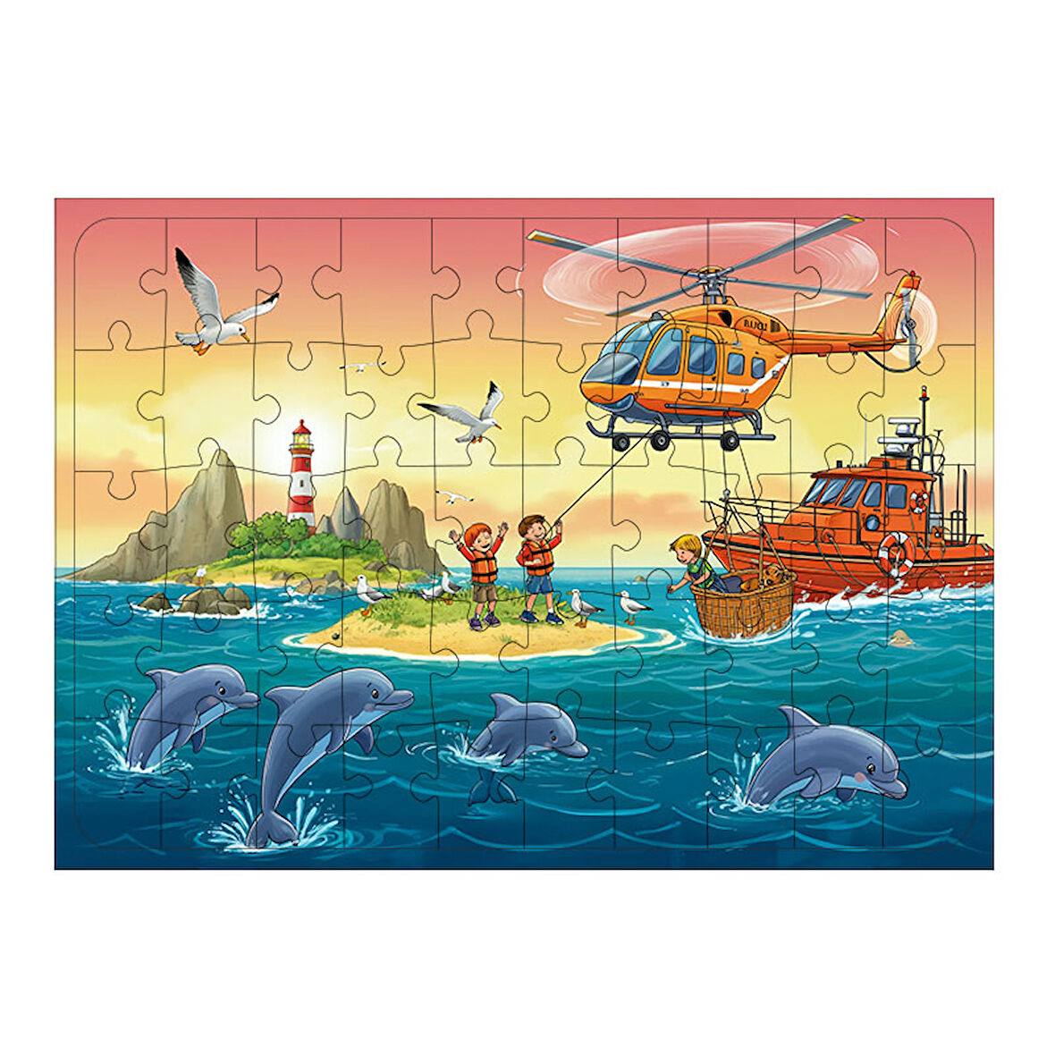 Ahşap Mdf Puzzle Yapboz Okyanus Maceraları 50 Parça 35*50 cm