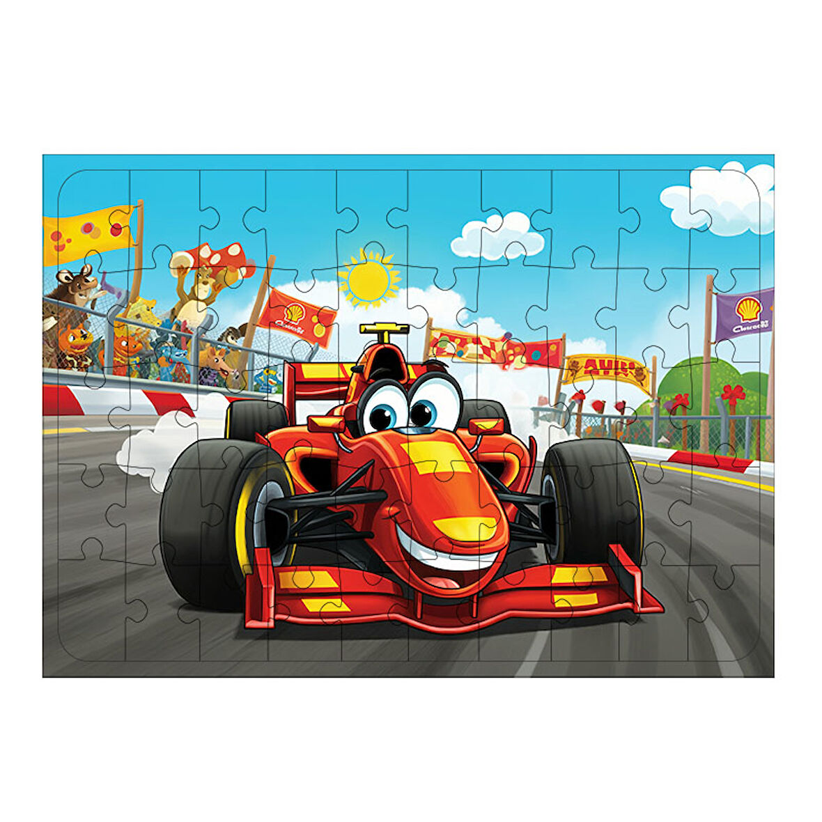 Ahşap Mdf Puzzle Yapboz Şehirde Yarış Günü 50 Parça 35*50 cm