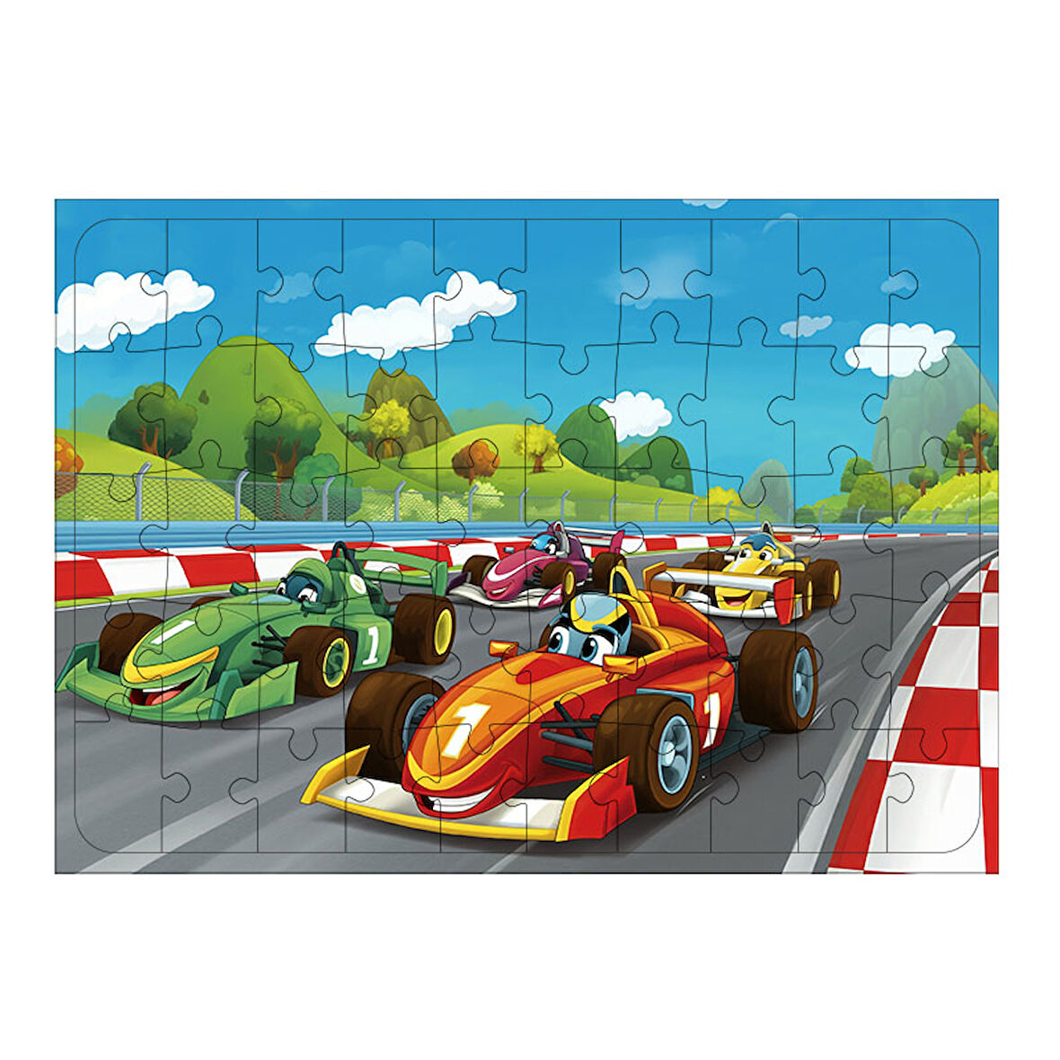 Ahşap Mdf Puzzle Yapboz Hız Yarışçıları 50 Parça 35*50 cm