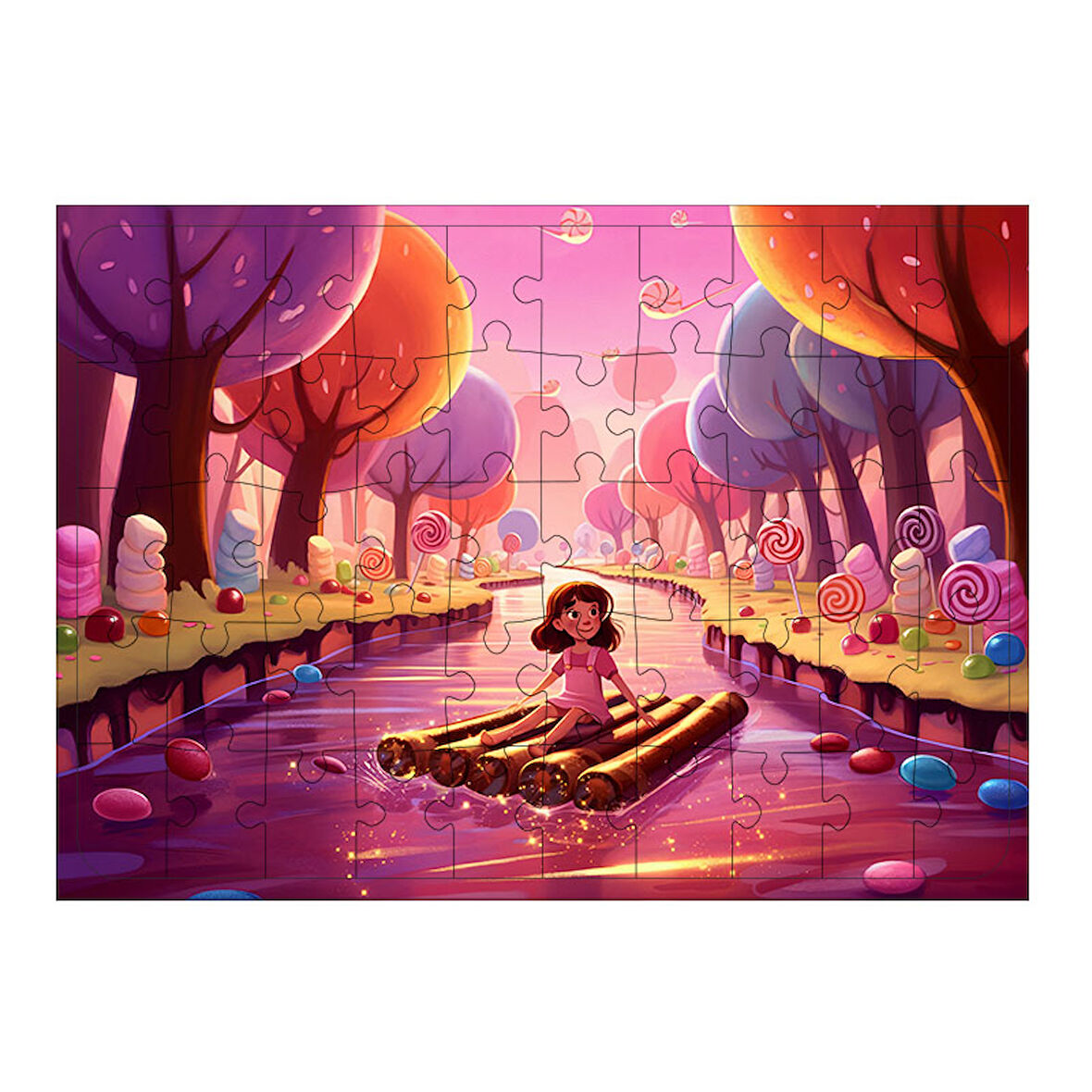 Ahşap Mdf Puzzle Yapboz Sihirli Gölge Ormanı 50 Parça 35*50 cm