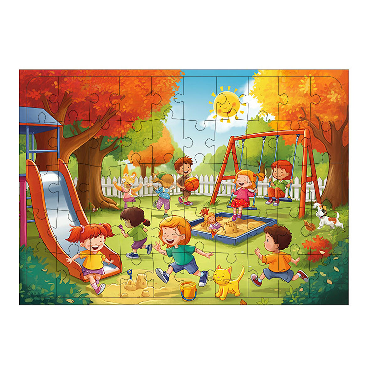 Ahşap Mdf Puzzle Yapboz Sonbahar Park Gezintisi 50 Parça 35*50 cm