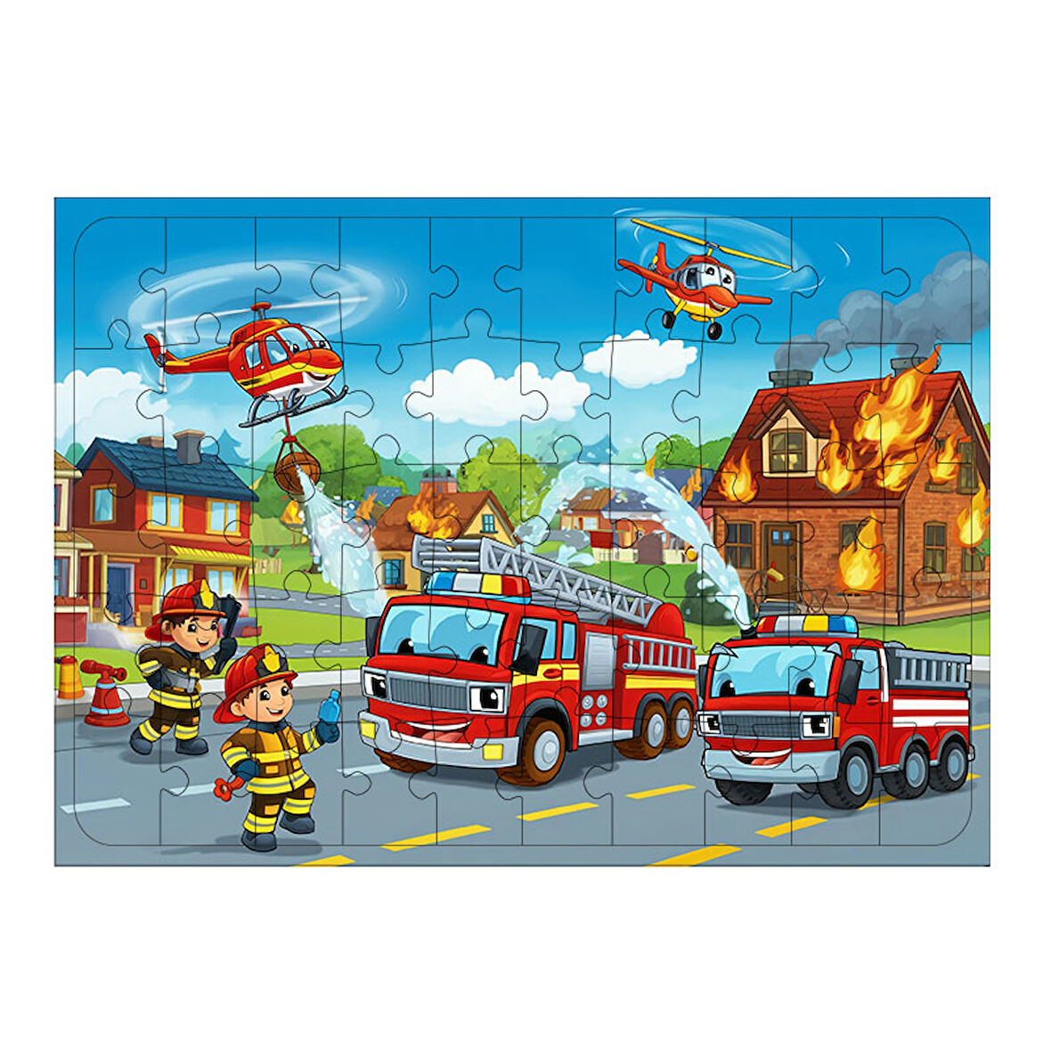 Ahşap Mdf Puzzle Yapboz Acil Kurtarma Ekibi 50 Parça 35*50 cm