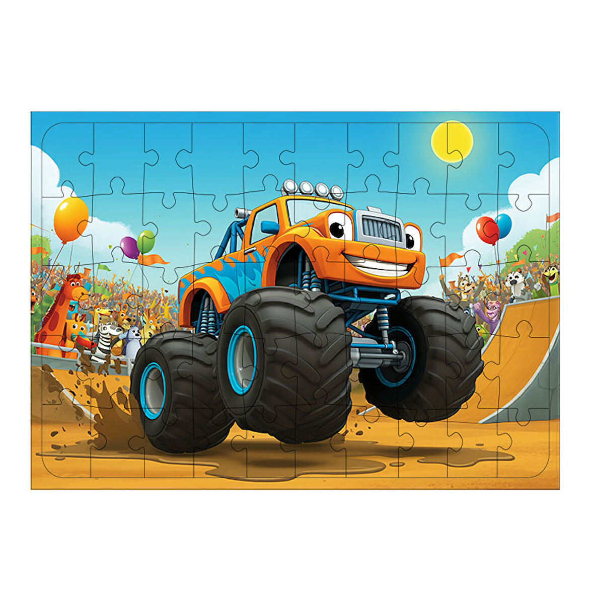 Ahşap Mdf Puzzle Yapboz Dev Tekerlekli Kamyon 50 Parça 35*50 cm
