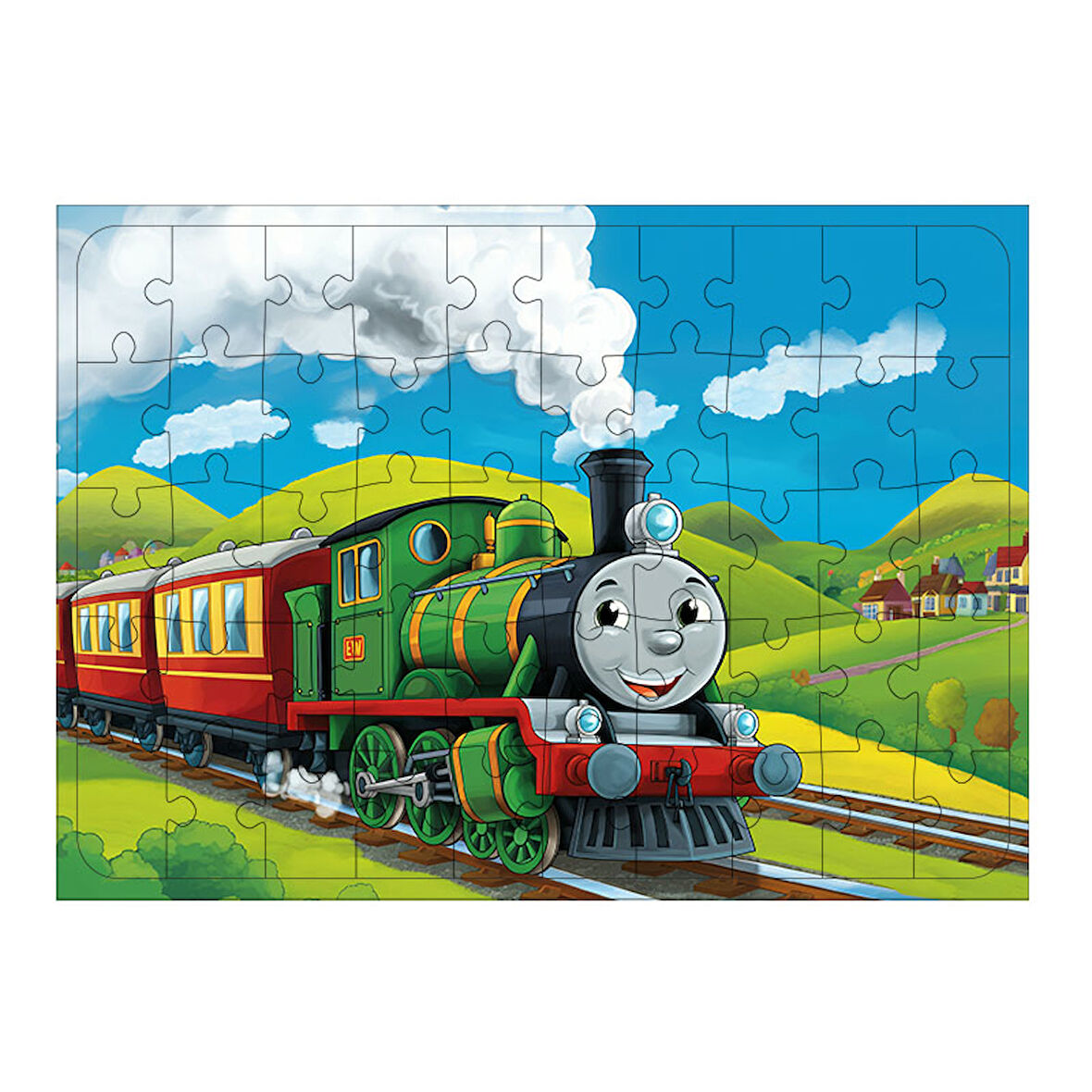 Ahşap Mdf Puzzle Yapboz Buharlı Trenin Hikayesi 50 Parça 35*50 cm