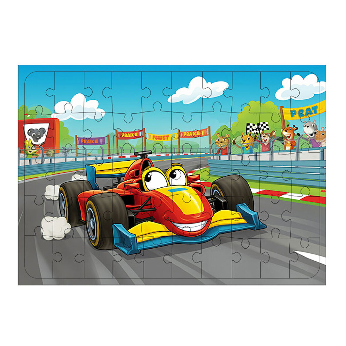 Ahşap Mdf Puzzle Yapboz Hız Yarışı Arenası 50 Parça 35*50 cm
