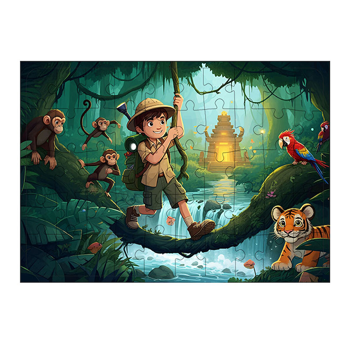 Ahşap Mdf Puzzle Yapboz Ormanda Gizemli Macera 50 Parça 35*50 cm
