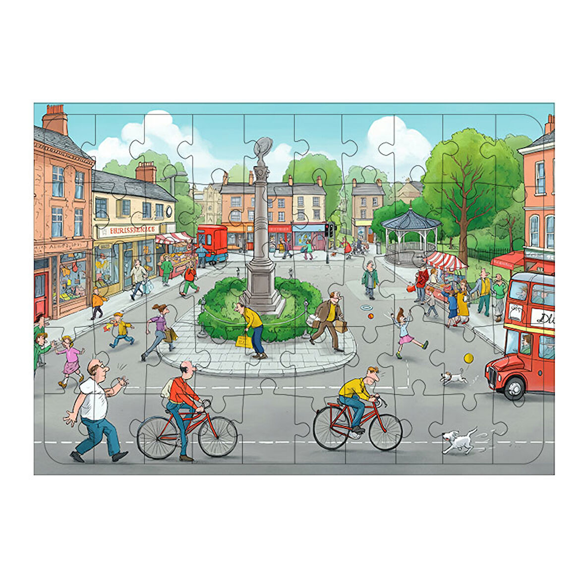 Ahşap Mdf Puzzle Yapboz Şehirde Bisiklet Yarışı 50 Parça 35*50 cm