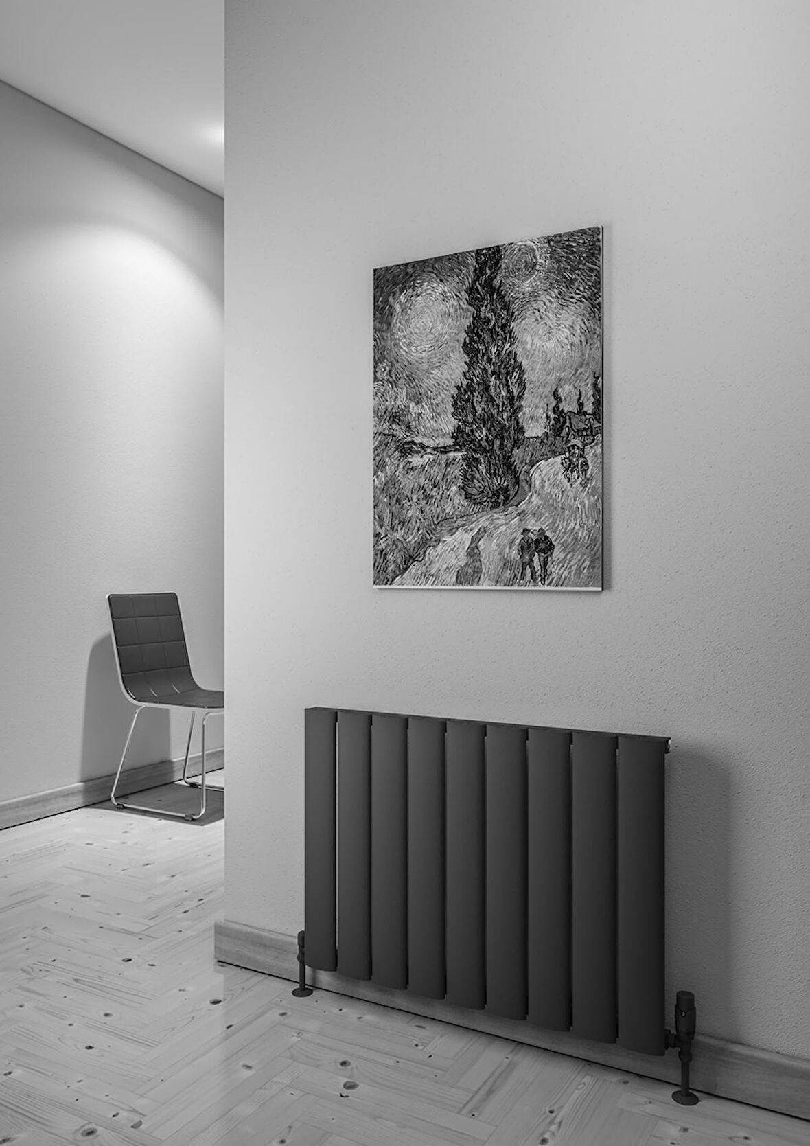 Warma Serez Alüminyum Radyatör 850 X 600 Pütürlü Siyah RAL 9005