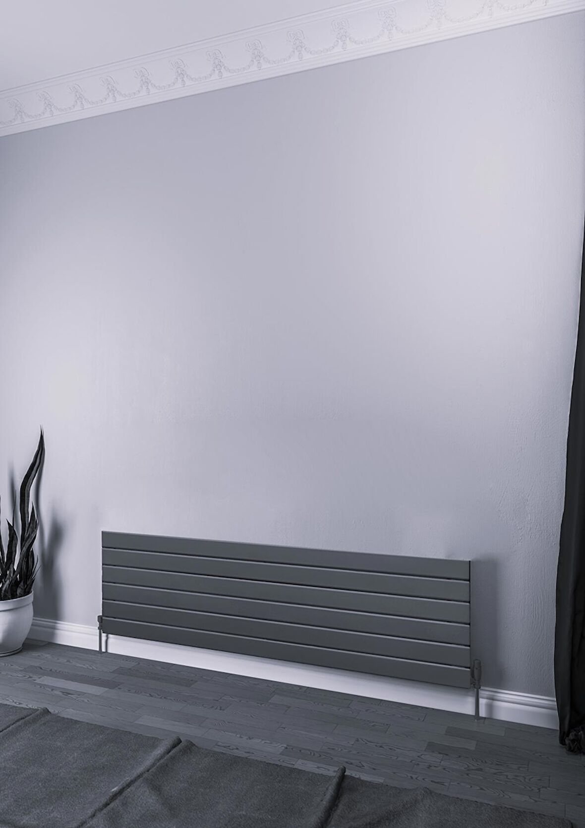 Warma Teos Çelik Radyatör 1600 X 445 Pütürlü Siyah RAL 9005