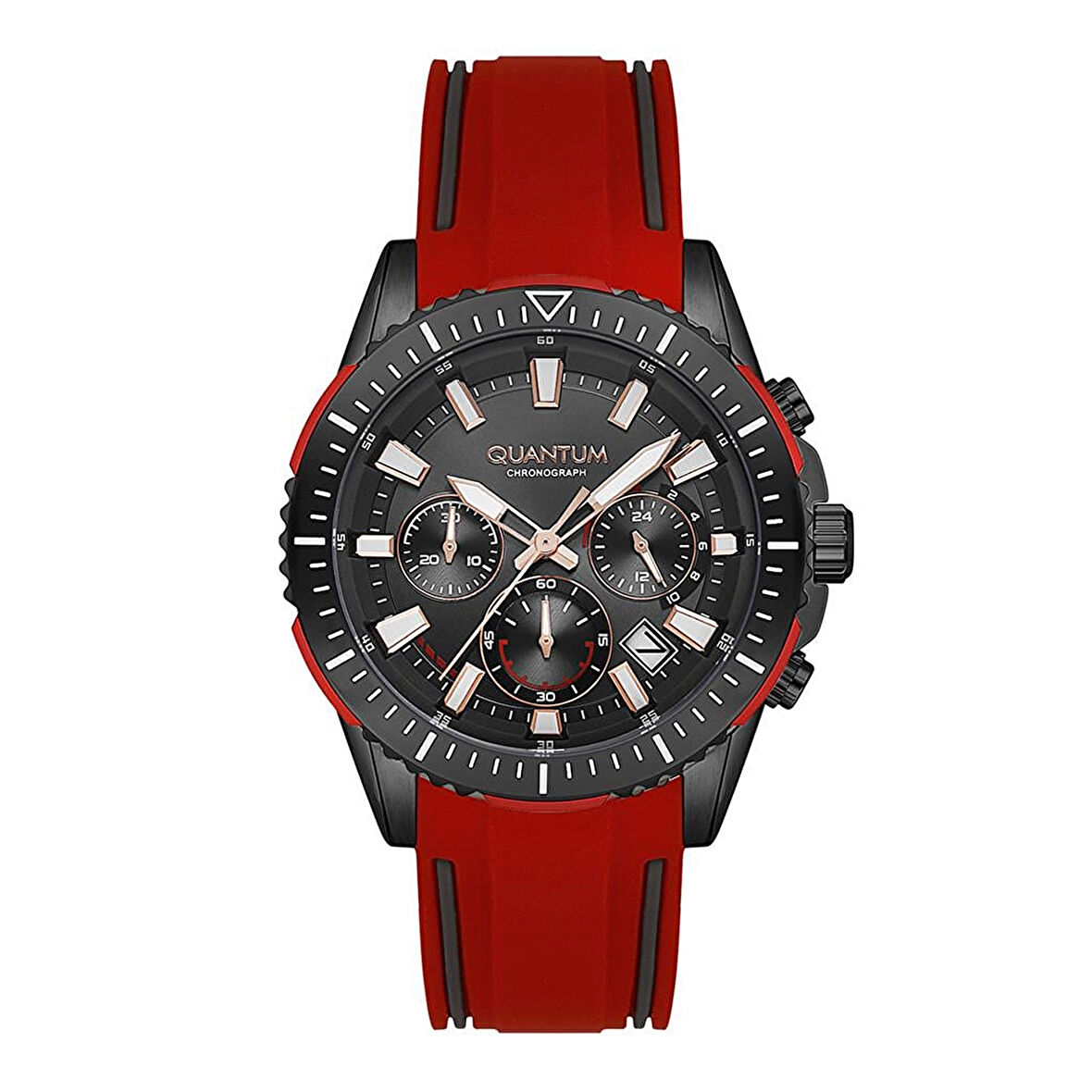 Quantum PWG1127.068 Kırmızı Siyah Kronograf Erkek Kol Saati | Sportif Şıklık ve Güçlü Tasarım