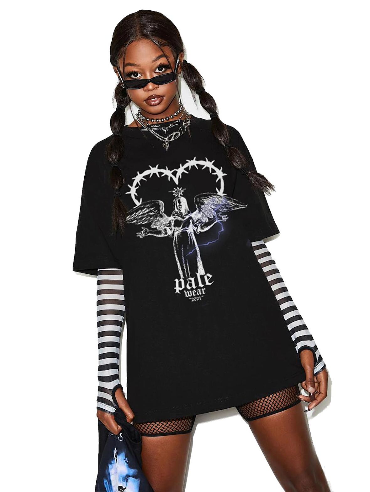 Pale Wear Gothic Grunge Baskılı Oversize Tee