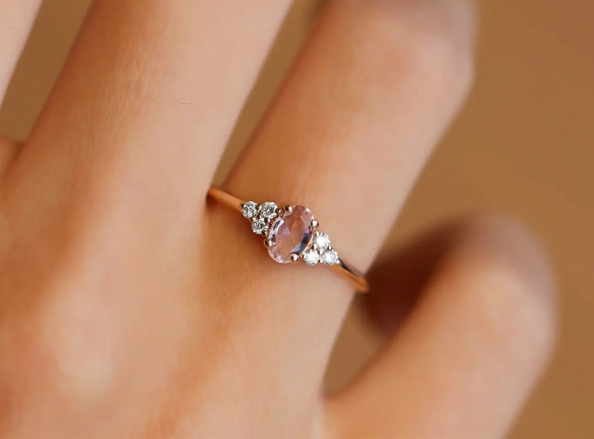 Tasarım Pırlanta Morganite Yüzük