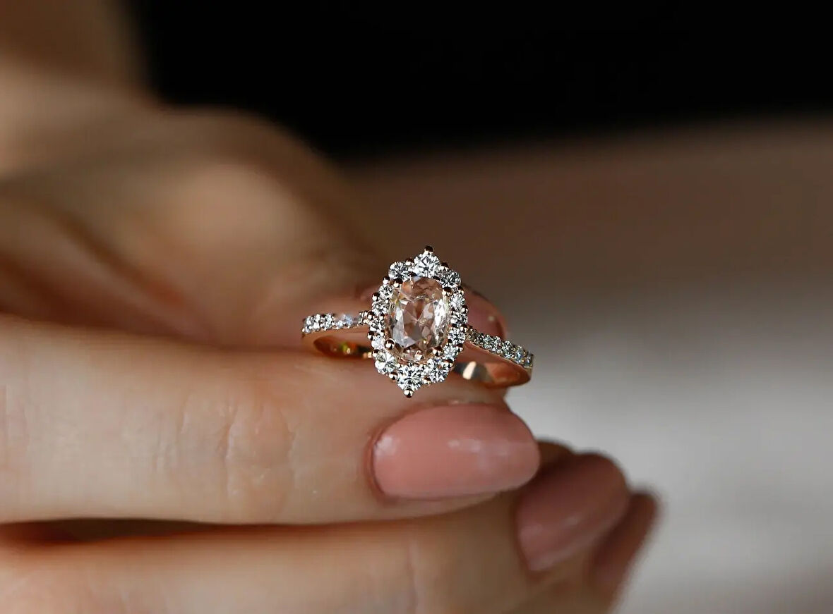 Tasarım Pırlanta Morganite Yüzük