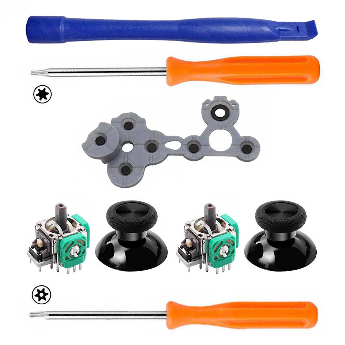 Xbox One Analog Motor Topuz 2+2 İç Lastik T6 T8 Tornavida Ayırıcı Tamir Set XBOX One Yedek Parça