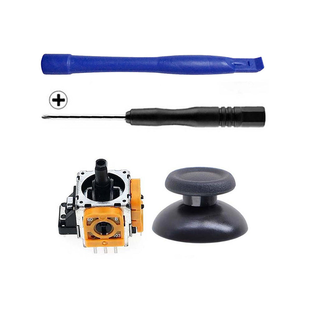 PS4 Analog Motor ve Topuz 1+1 Tornavida Ayırıcı Set Playstation 4 Kol Tamir Seti Yedek Parça