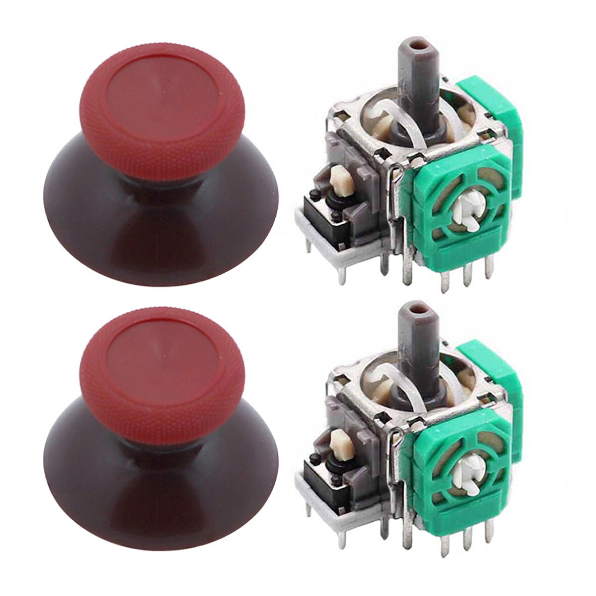 XBOX One Analog Motor Topuz Seti 2+2 One - One S/X - Series S/X Uyumlu Kırmızı Bordo
