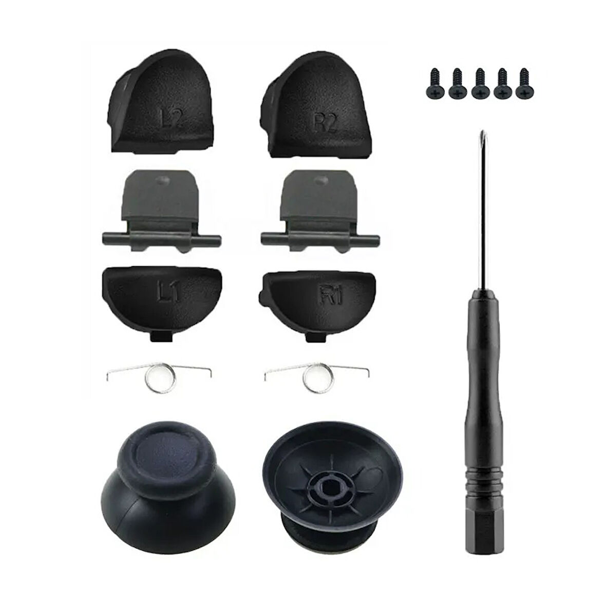 030 Analog Topuz Omuz Tuşu Tetik Yedek Vida Tornavida Set PS4 Kol Tamir Yedek Parça
