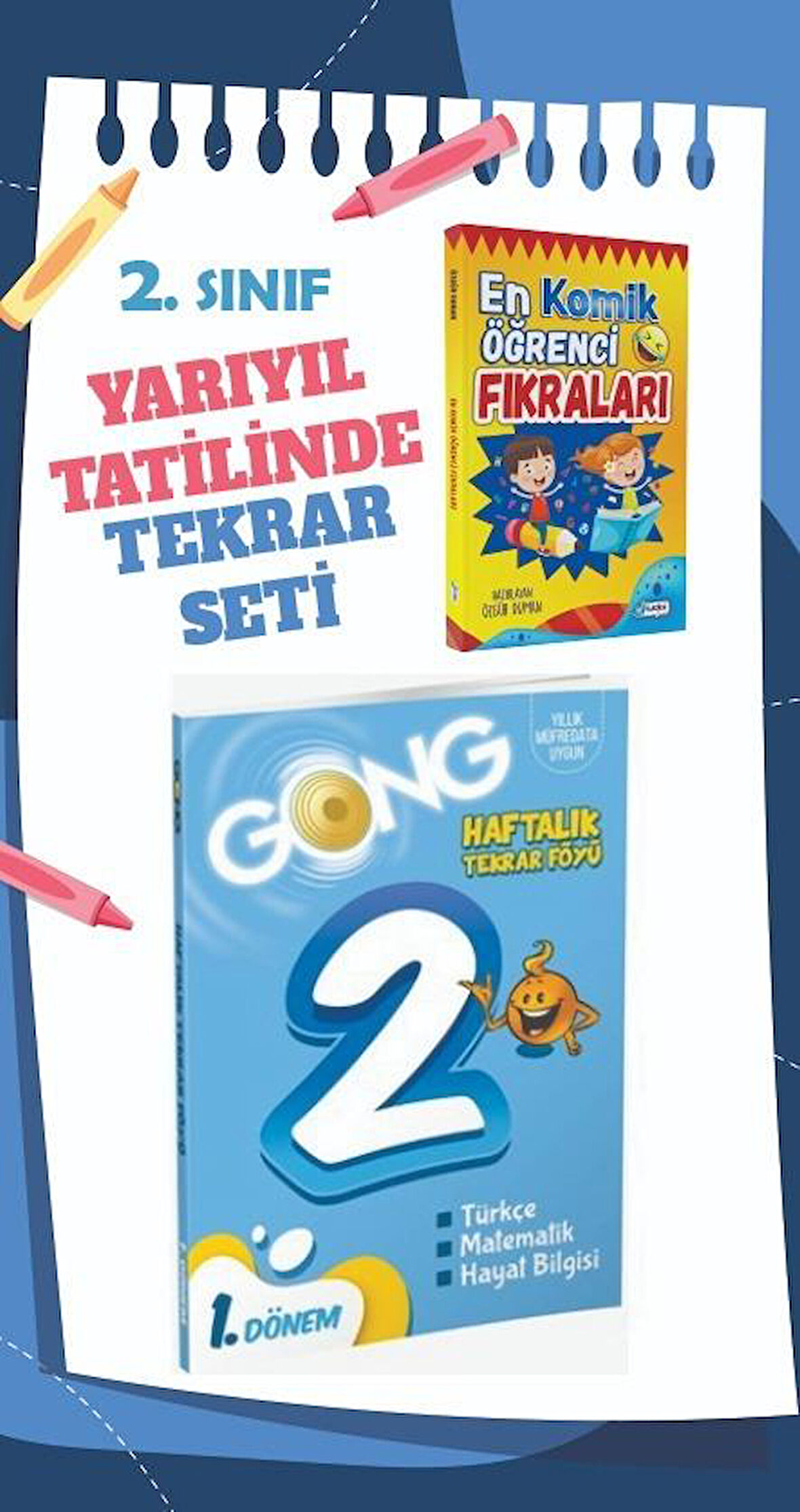 2.Sınıf Yarıyıl Tatil Seti Eğlenceli ve Eğitici 2 Kitap : Soru Bankası ve Fıkralar