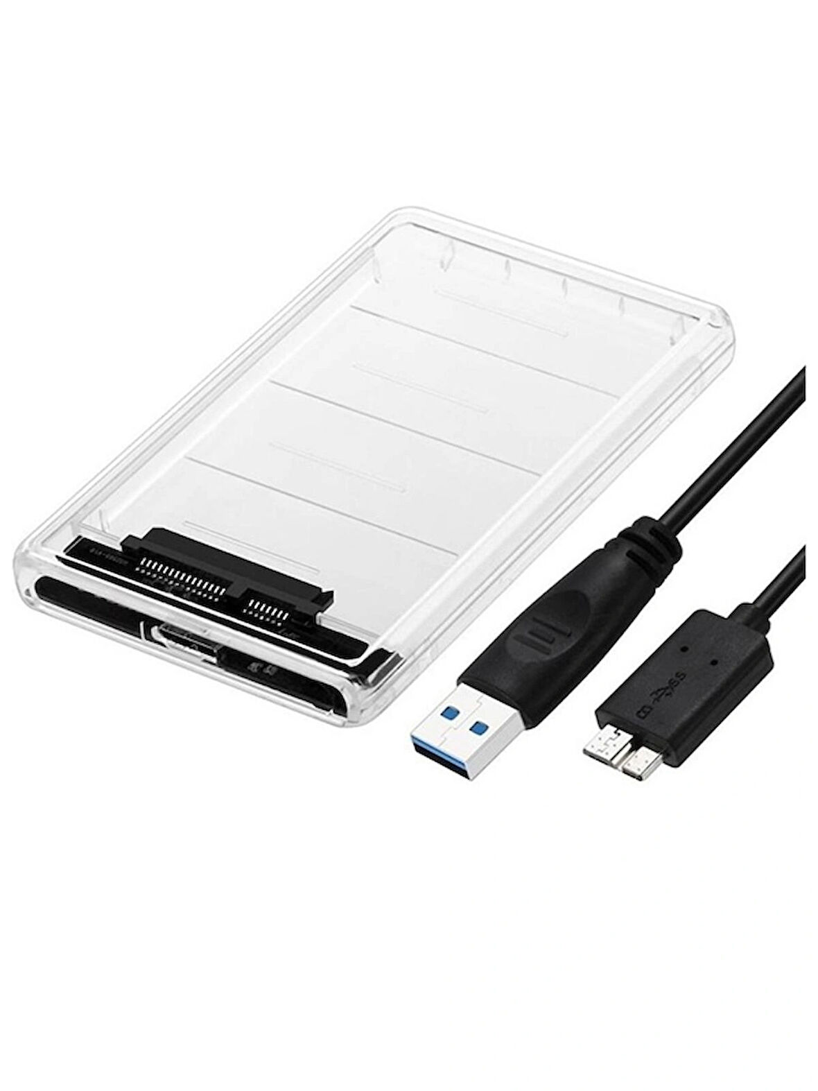 2.5” HDD/SSD USB 3.0 to SATA Dönüştürücü Harici Şeffaf Taşınabilir Kutusu