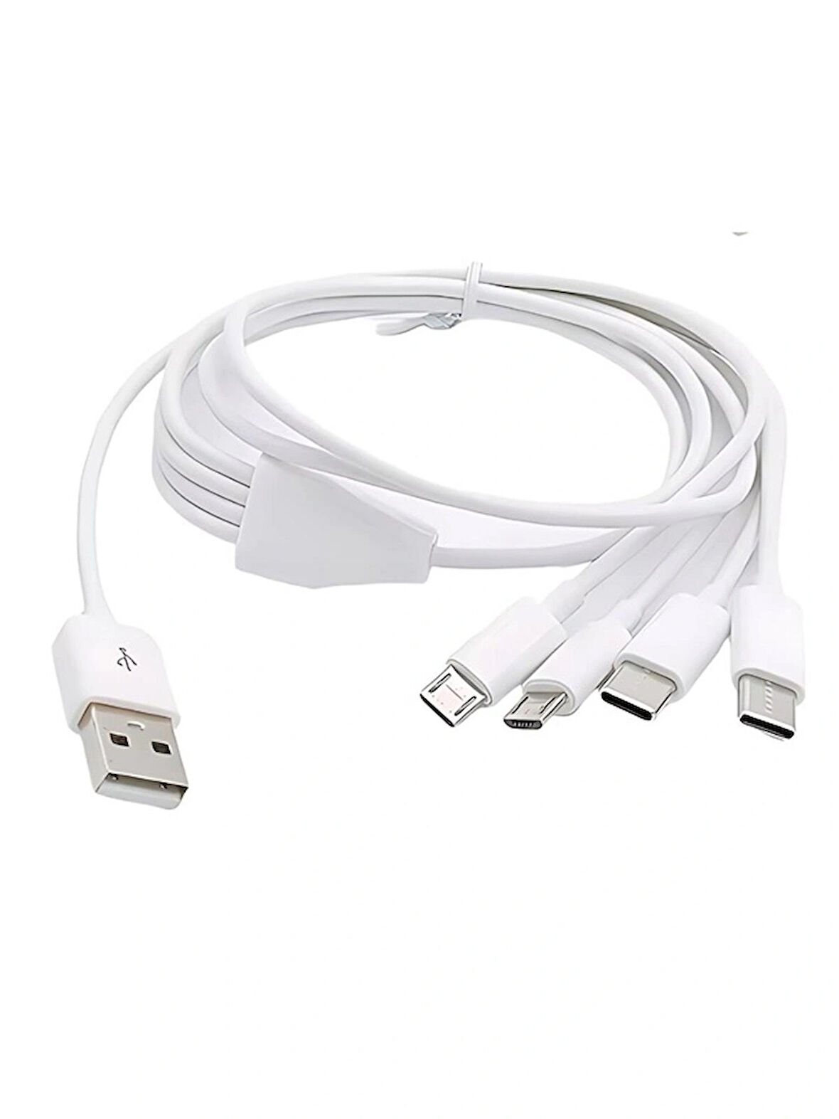 4 in 1 Şarj Kablosu 2x Type-C 2x Micro USB Çoklayıcı 1 Metre