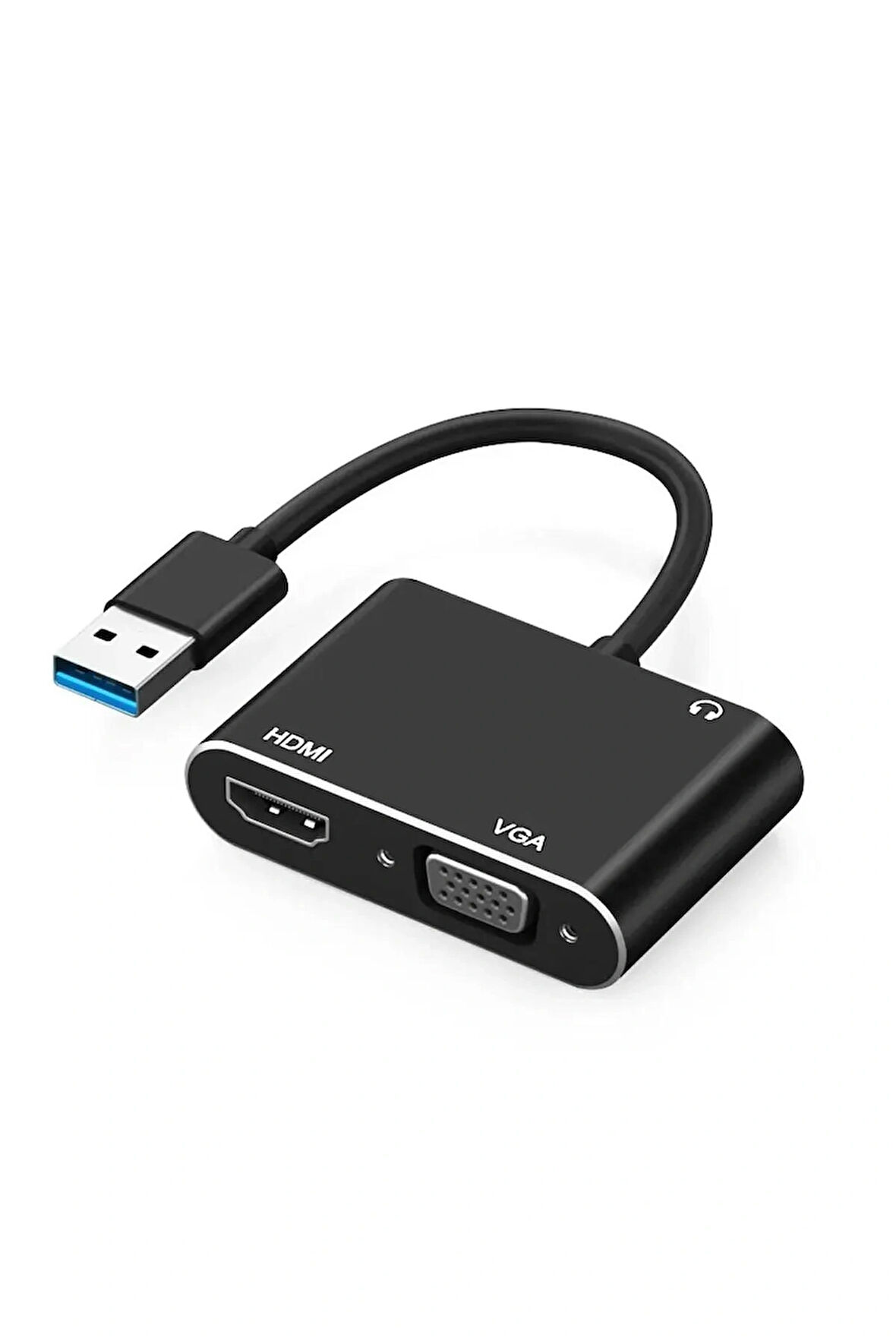 Usb 3.0 To Hdmi Vga 3.5mm 1080P Monitör Genişletici Çevirici Dönüştürücü Adaptör