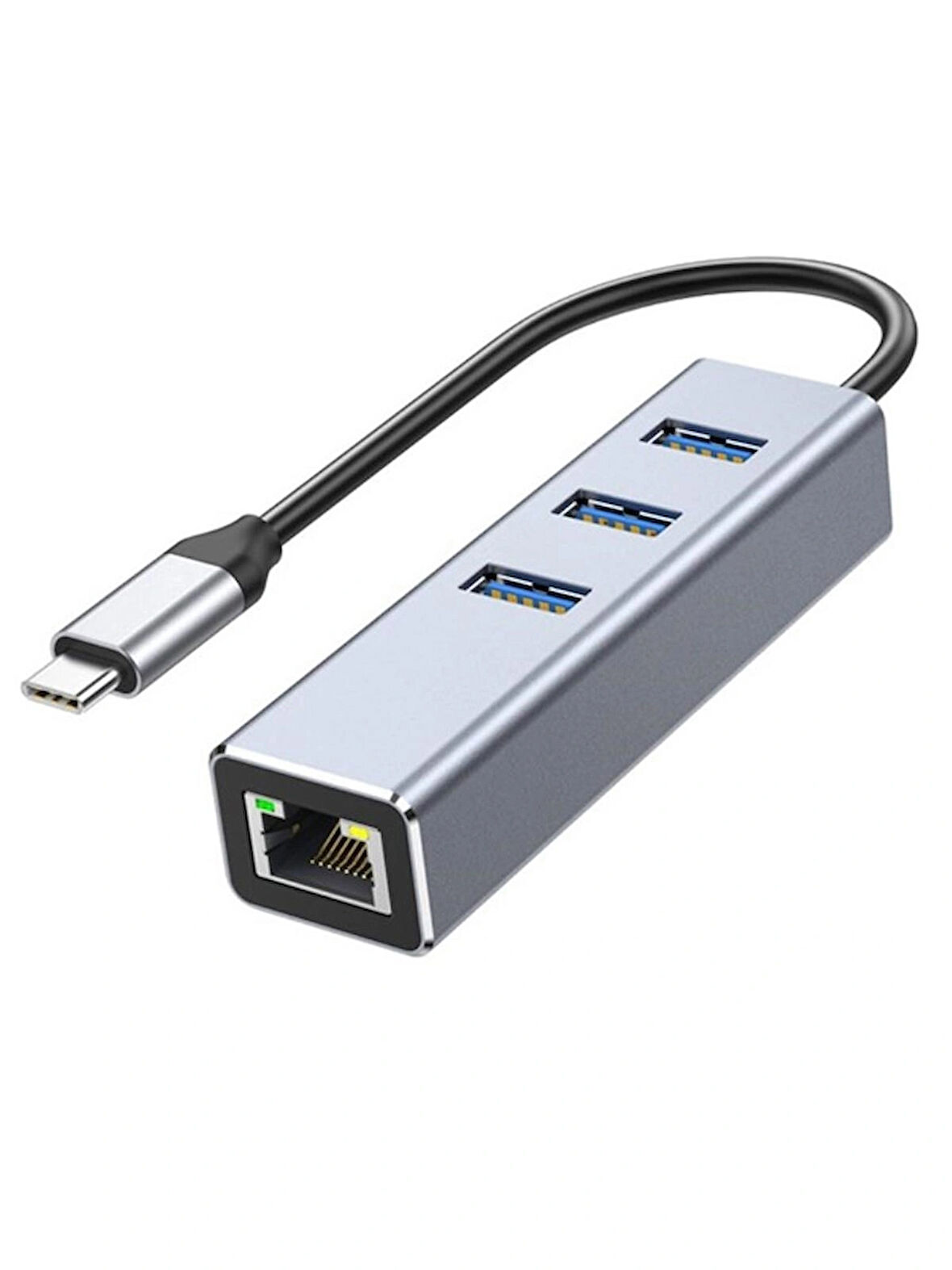 Type C To Usb 3.0 Ethernet Gigabit Rj45 3 Port Hub Çoklayıcı Adaptör