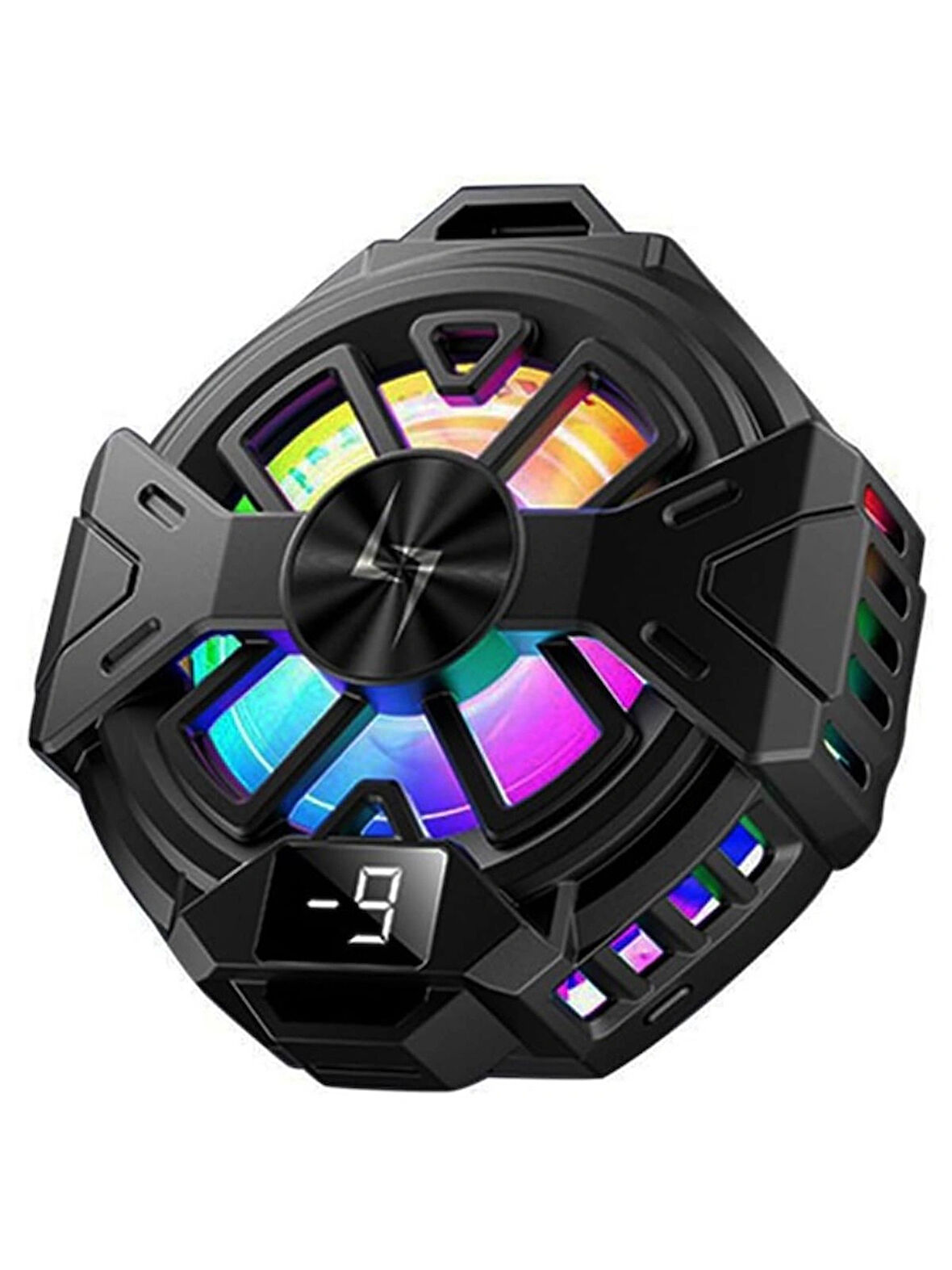 Manyetik Arka-Klipsli Dijital Göstergeli Rgb Işıklı Cep Telefonu Soğutucu Fan